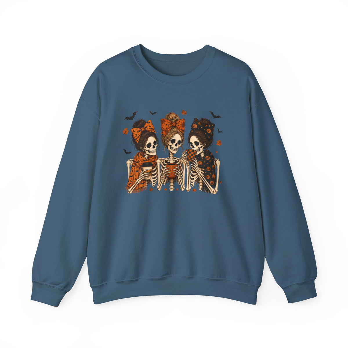 Skeleton Sisters Crewneck Sweatshirt — Halloween Day of the Dead Gothic Graphic
