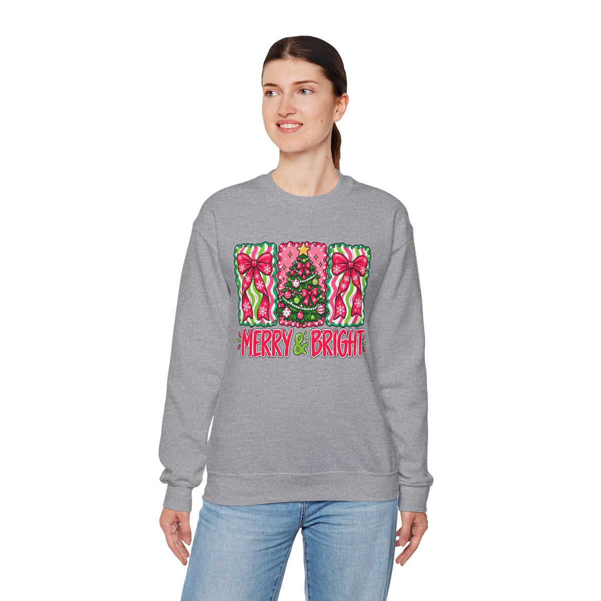 Merry & Bright Christmas Crewneck Sweatshirt