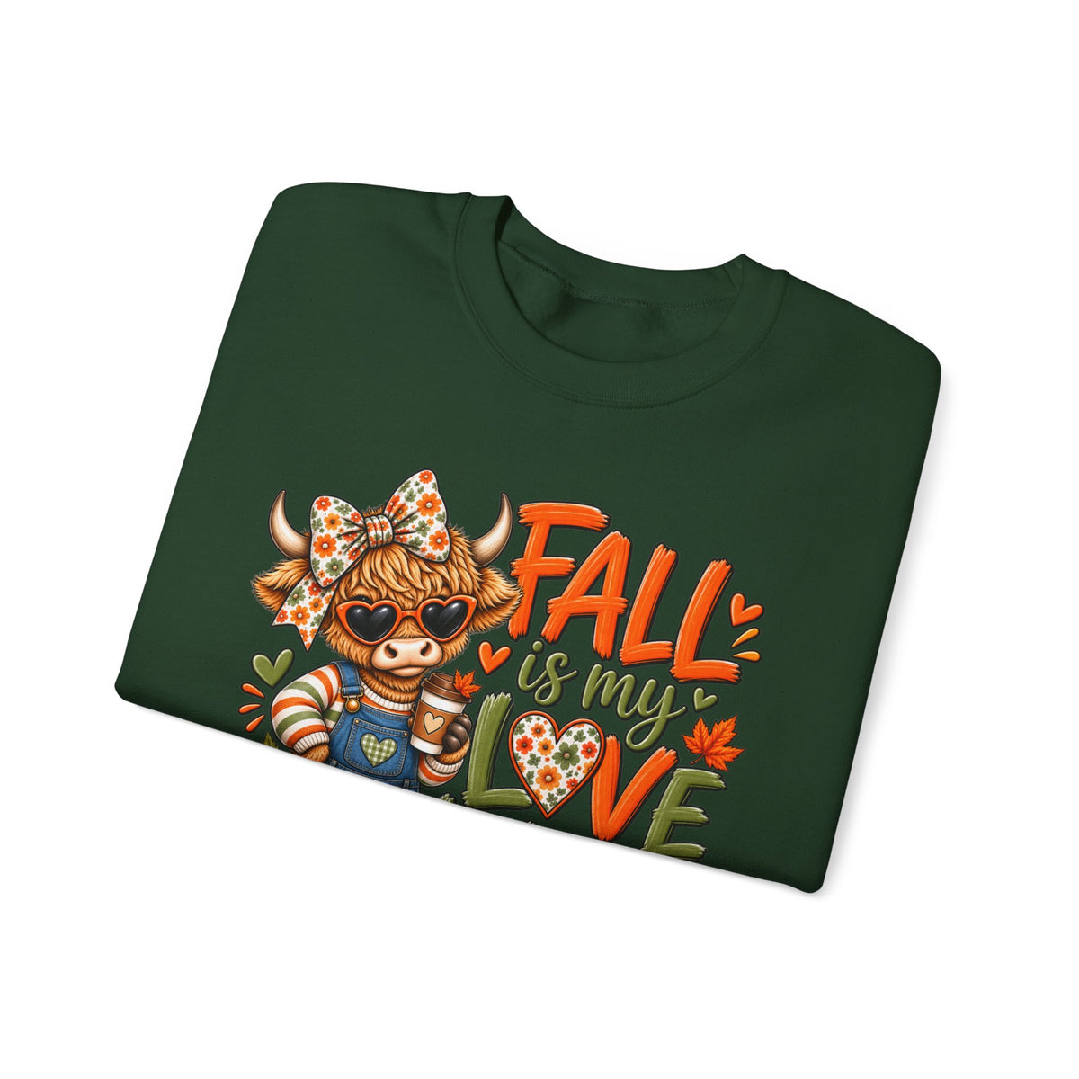 Fall Is My Love Language Sweatshirt — Cute Autumn Cow Graphic Crewneck