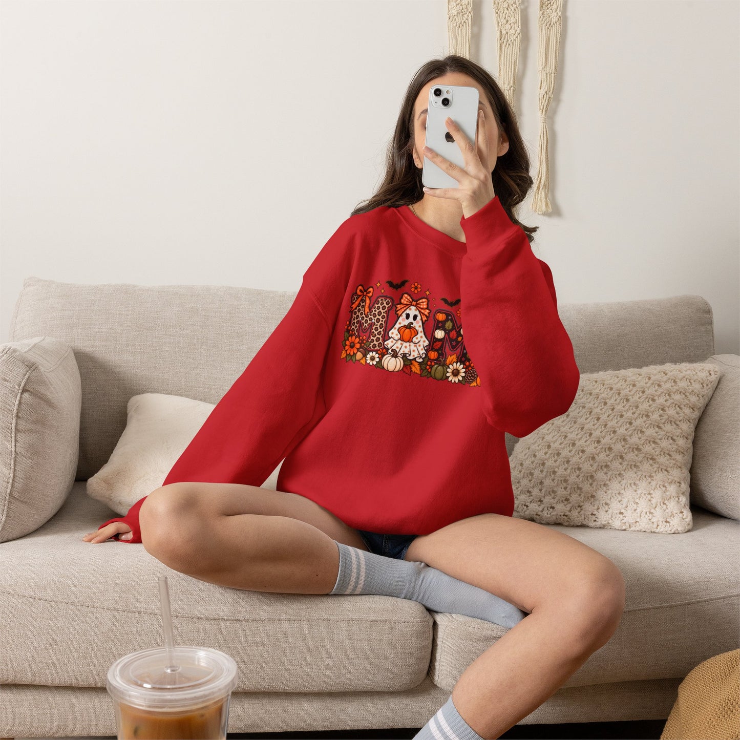 Mom Crewneck Sweatshirt — Floral Corgi Mom Graphic Pullover