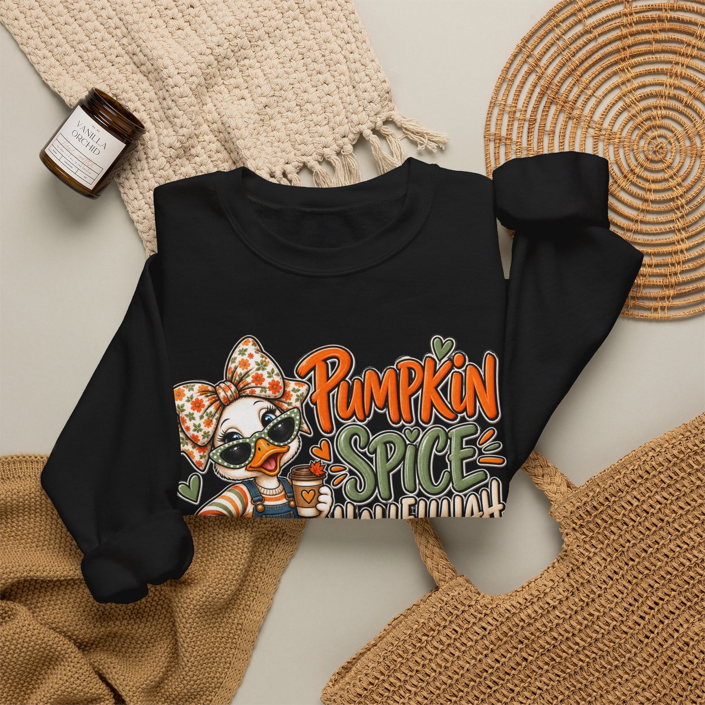 Pumpkin Spice Hallelujah Sweatshirt — Cute Fall Duck Graphic