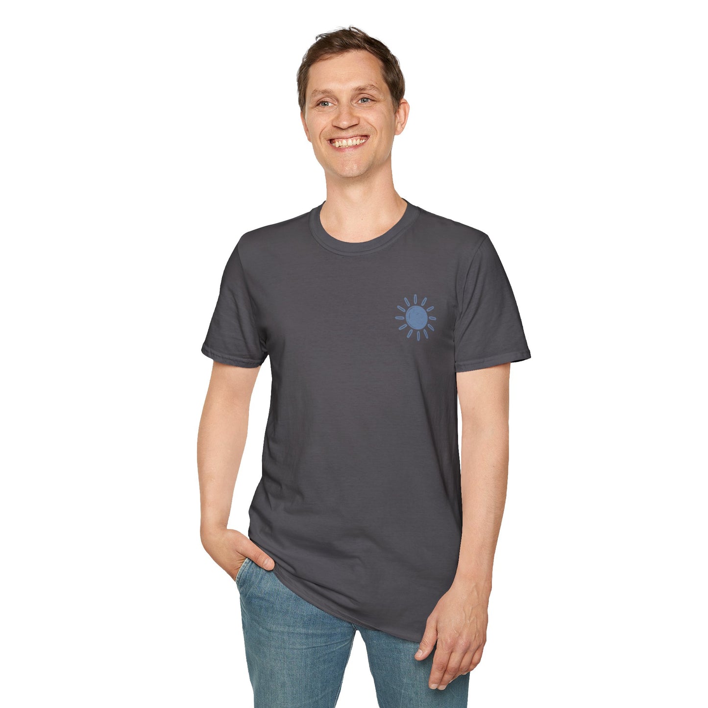 Sunshine & Lake Water Sunset T-Shirt — Boat on Lake View