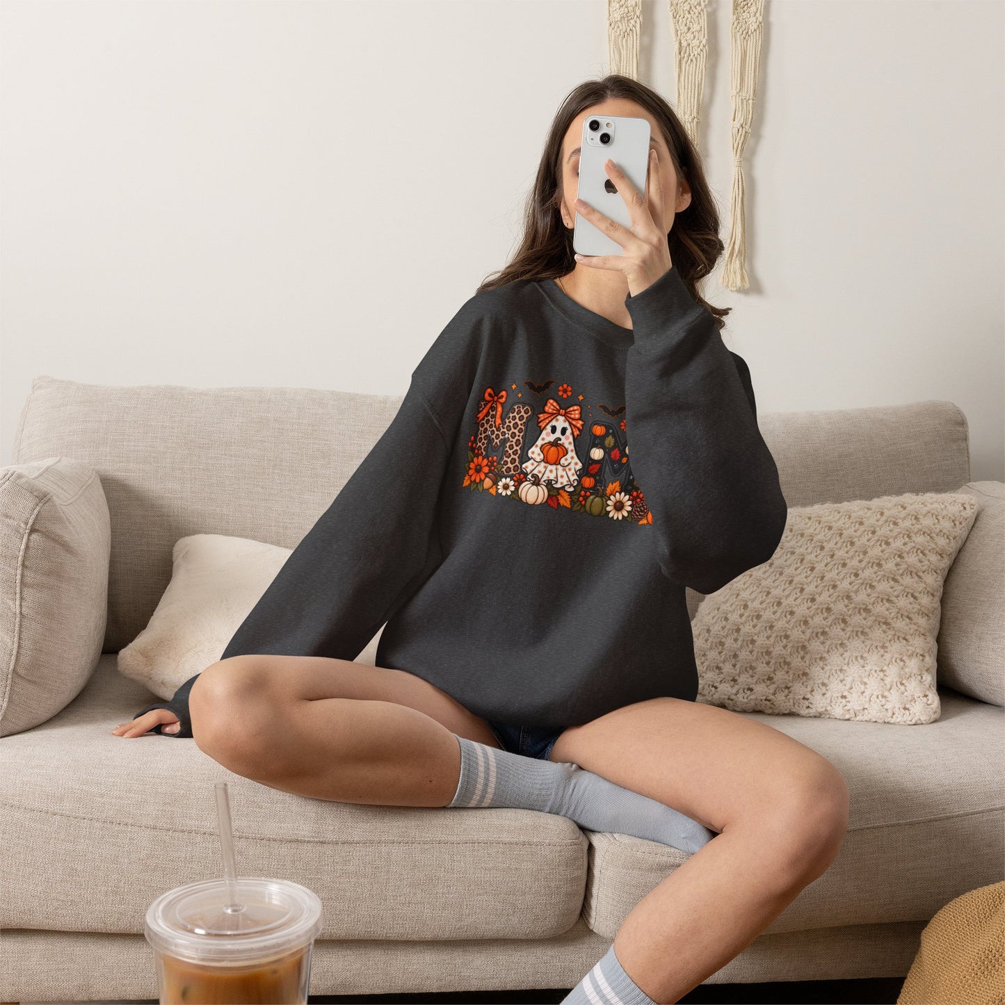 Mom Crewneck Sweatshirt — Floral Corgi Mom Graphic Pullover