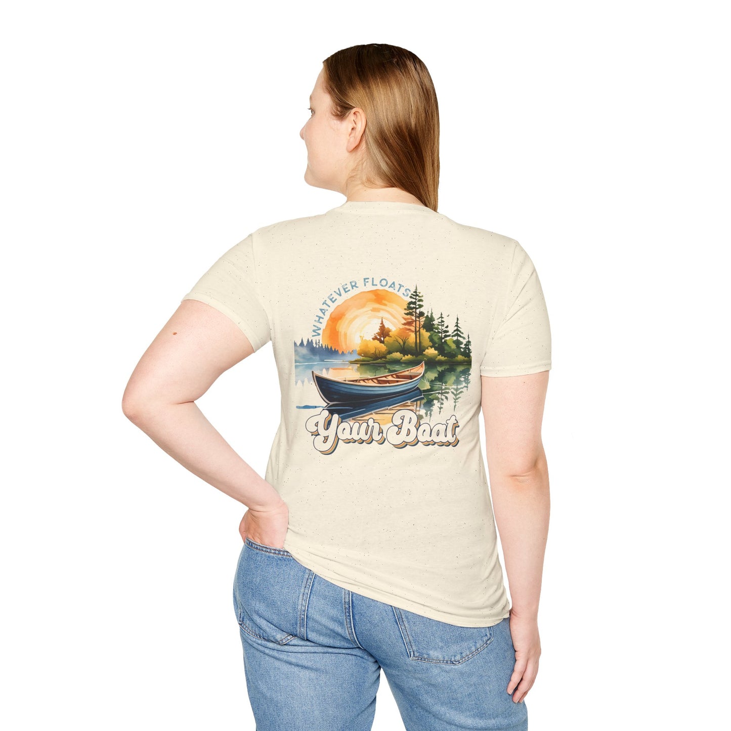 Boat Graphic T-Shirt — 'Whatever Floats Your Boat' Vintage Lake Sunset Tee