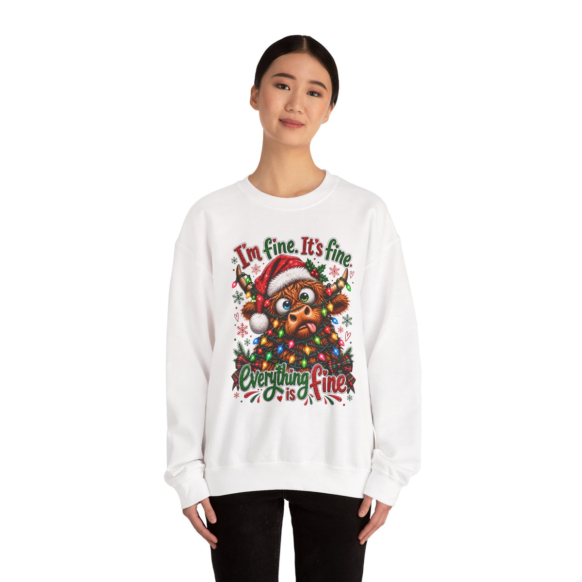 I’m Fine It’s Fine Everything Is Fine Sloth Christmas Sweatshirt