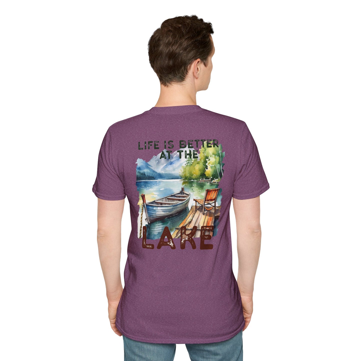 Lake Life T-Shirt — "Life Is Better at the Lake" Boat, Dock & Rocking Chair Design