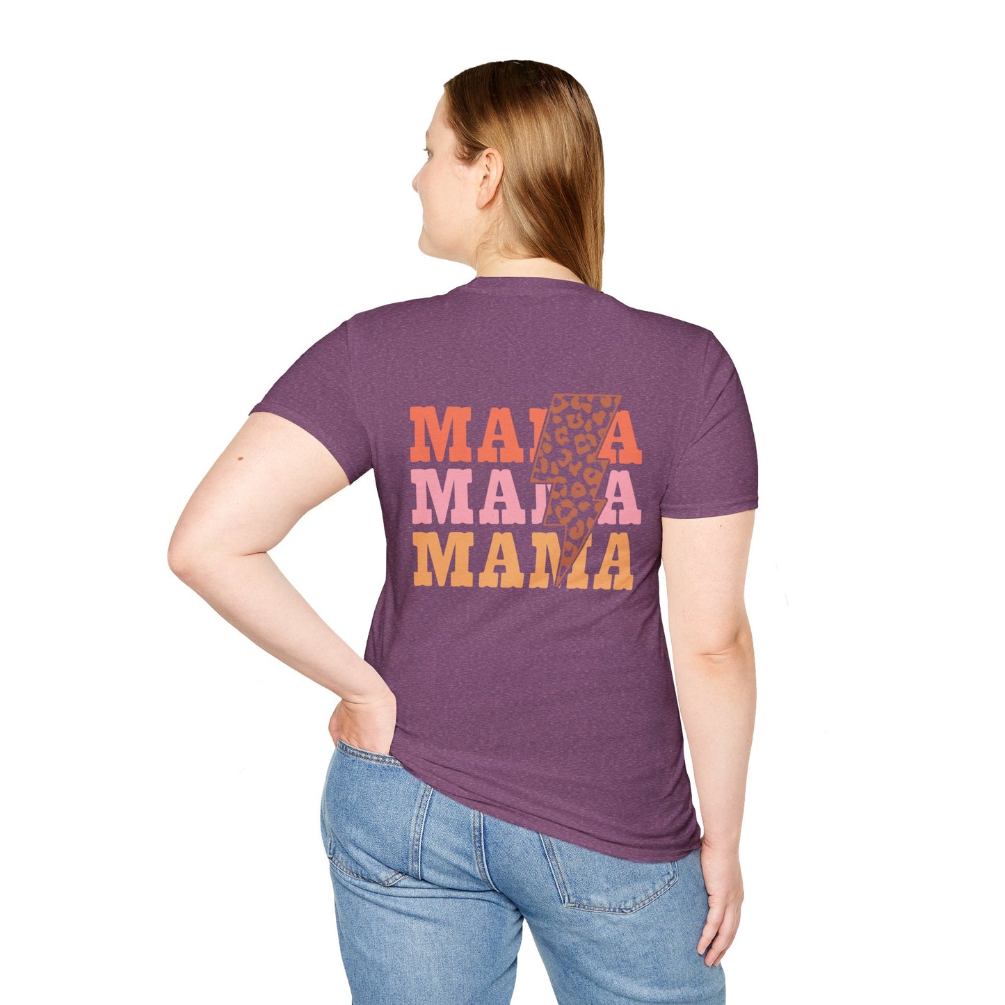 Mama Lightning Bolt Shirt, Retro Leopard Mama Tee, Trendy Mom Graphic Tee, Cool Mom Shirt, Gift for Mom, Neutral Aesthetic Tee