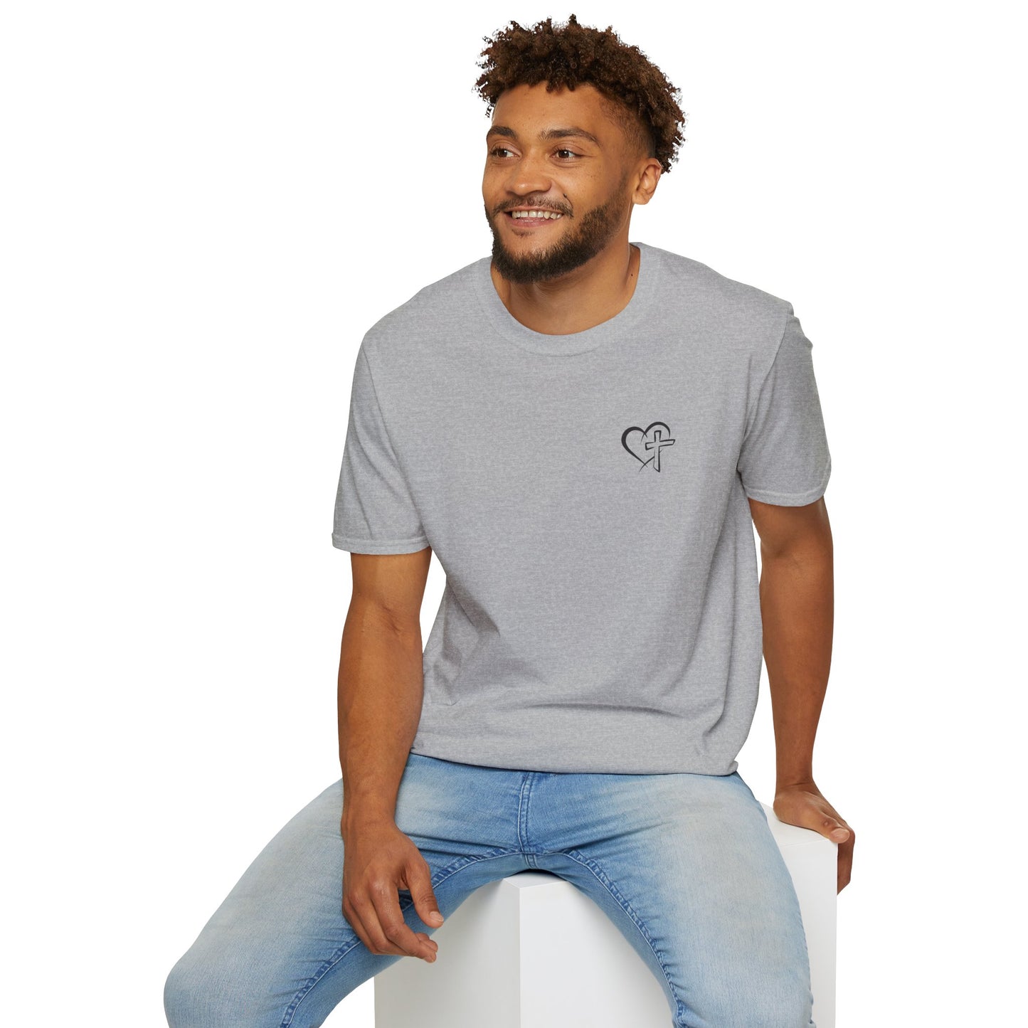 Faith Heart T-Shirt — Small Cross Chest Design