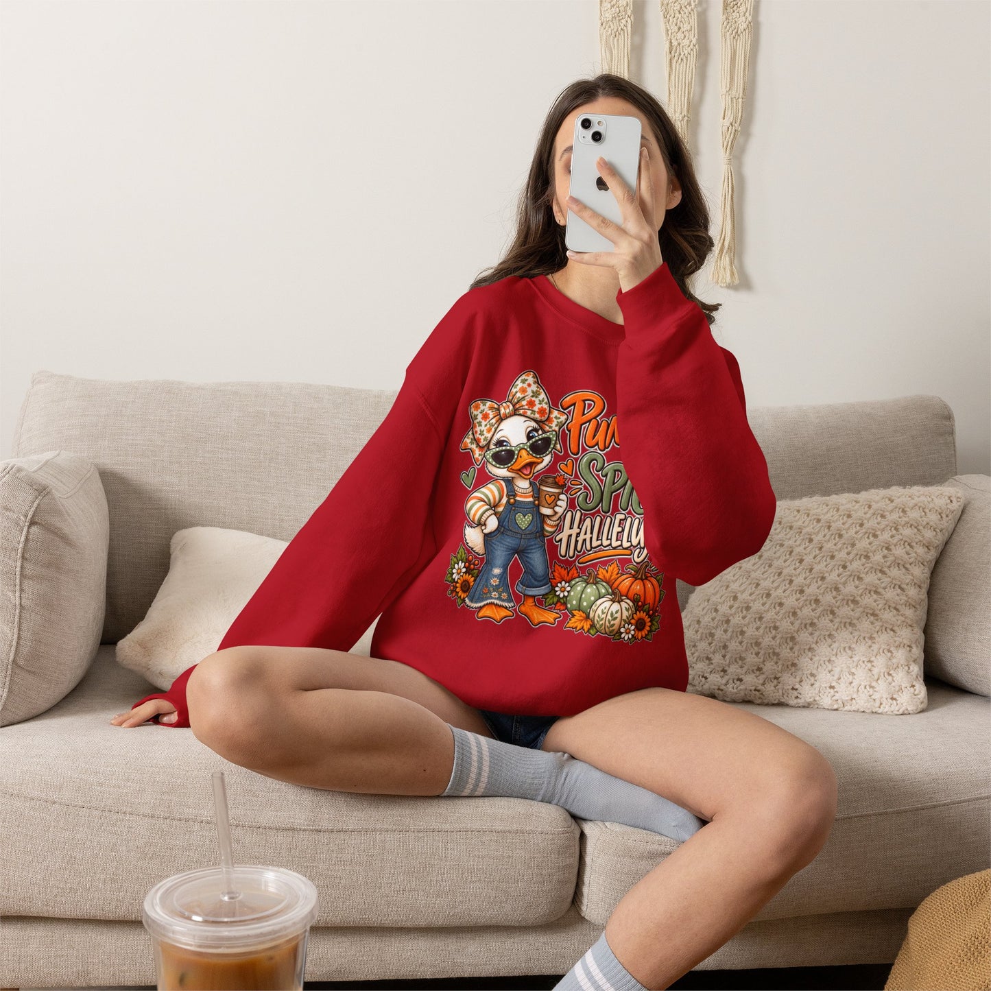 Pumpkin Spice Hallelujah Sweatshirt — Cute Fall Duck Graphic