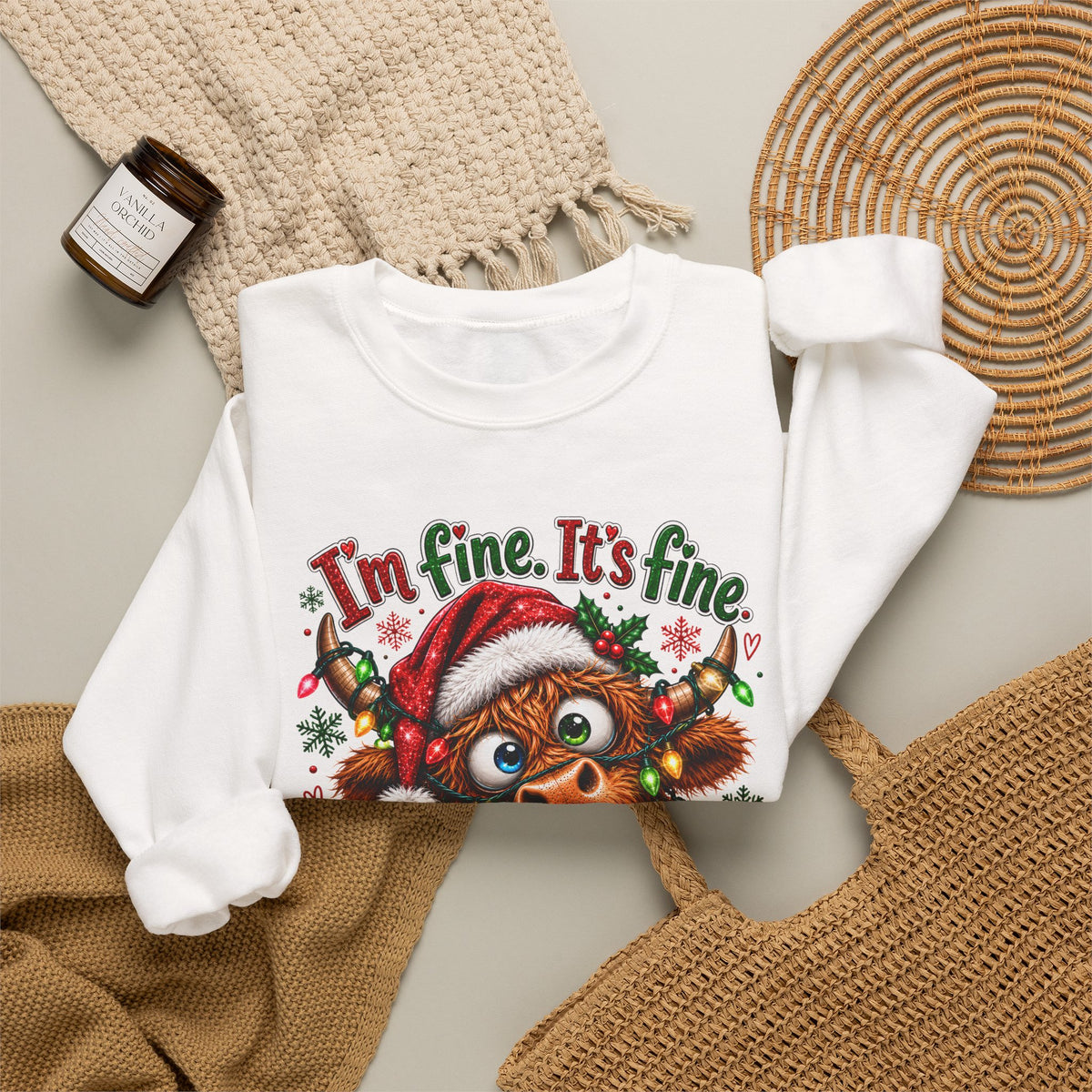 I’m Fine It’s Fine Everything Is Fine Sloth Christmas Sweatshirt