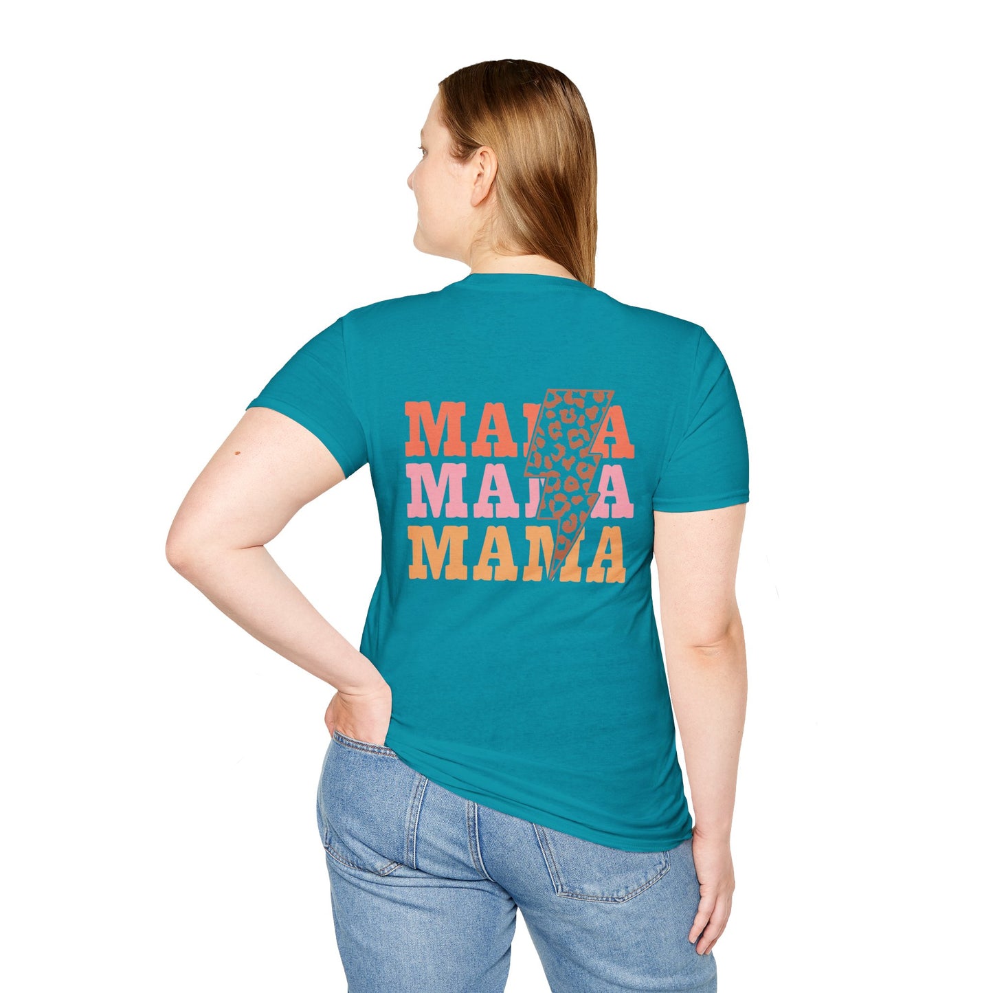 Mama Lightning Bolt Shirt, Retro Leopard Mama Tee, Trendy Mom Graphic Tee, Cool Mom Shirt, Gift for Mom, Neutral Aesthetic Tee