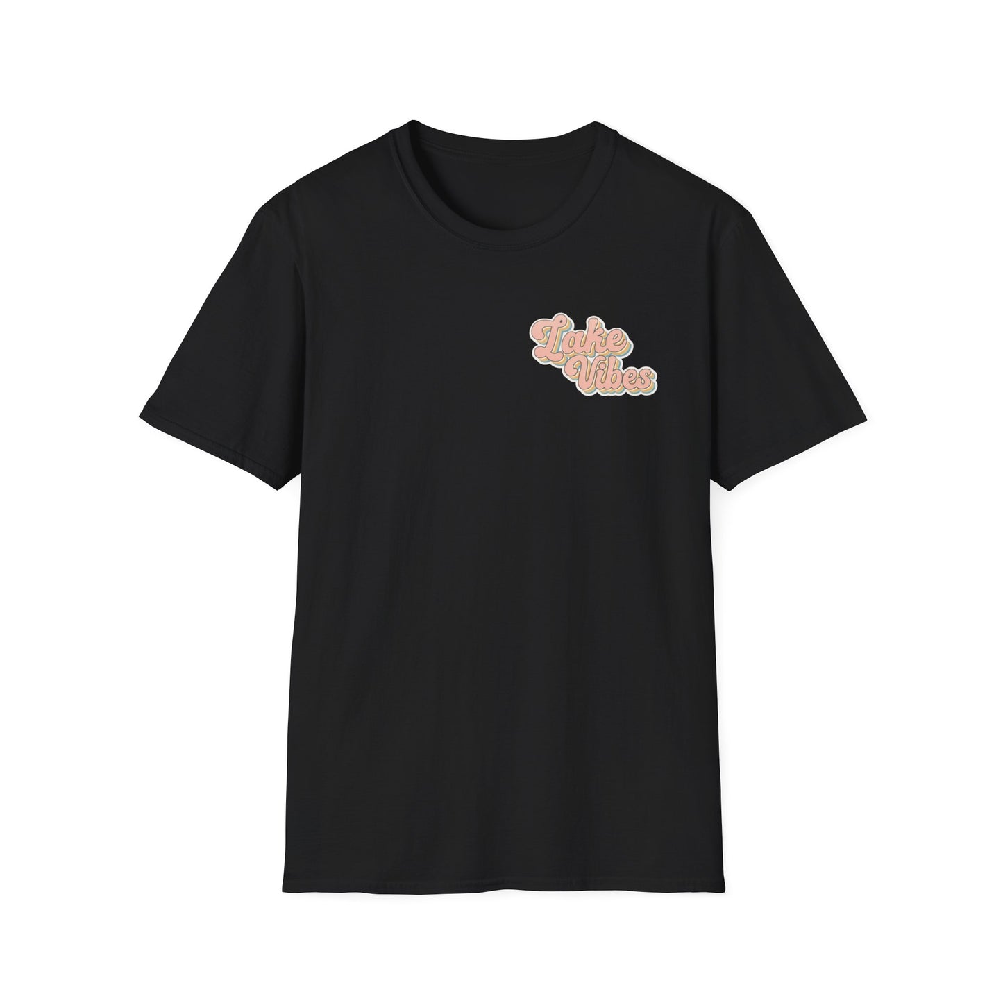Lake Vibes T-Shirt — Pastel Scenic Watercolor Lake Tee
