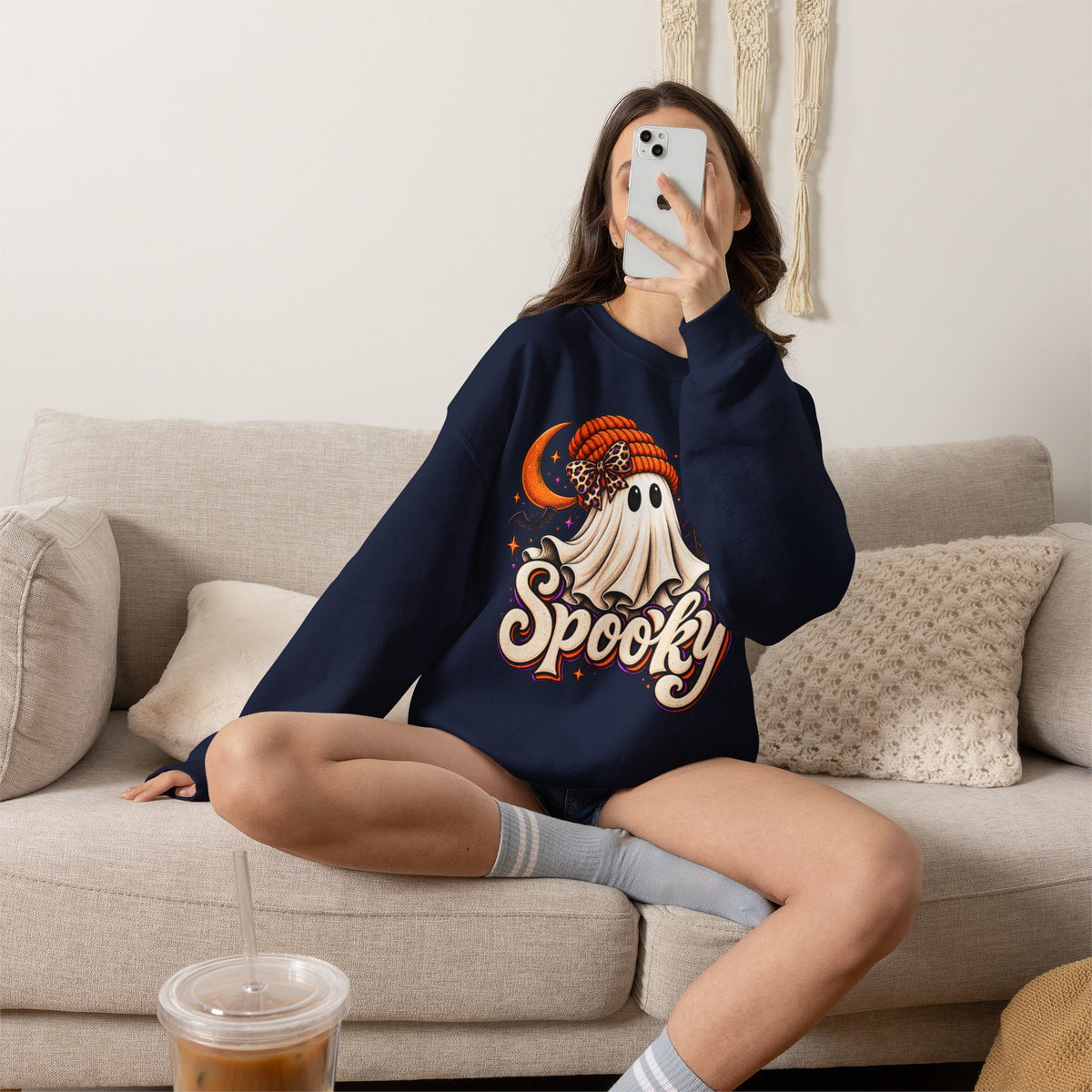 Halloween 'Spooky' Ghost Crewneck Sweatshirt