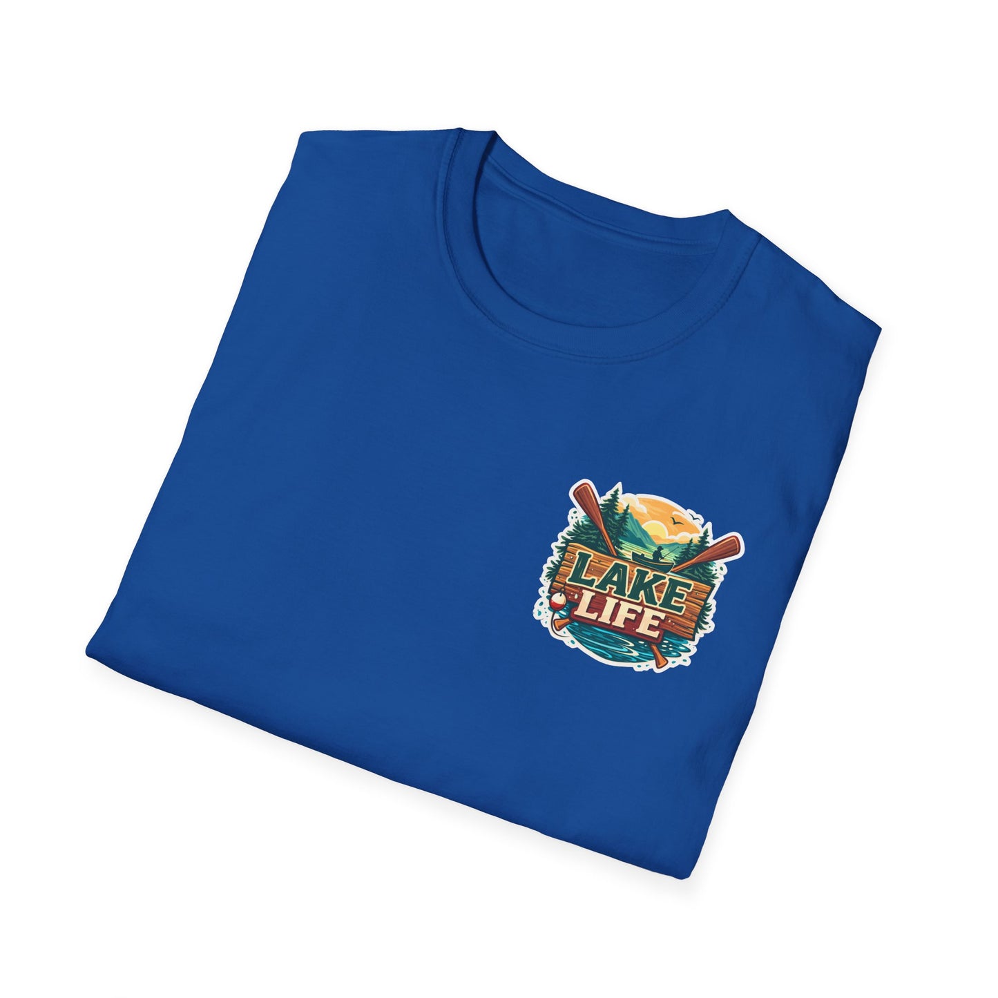 Lake Life T-Shirt — "Life Is Better at the Lake" Boat, Dock & Rocking Chair Design