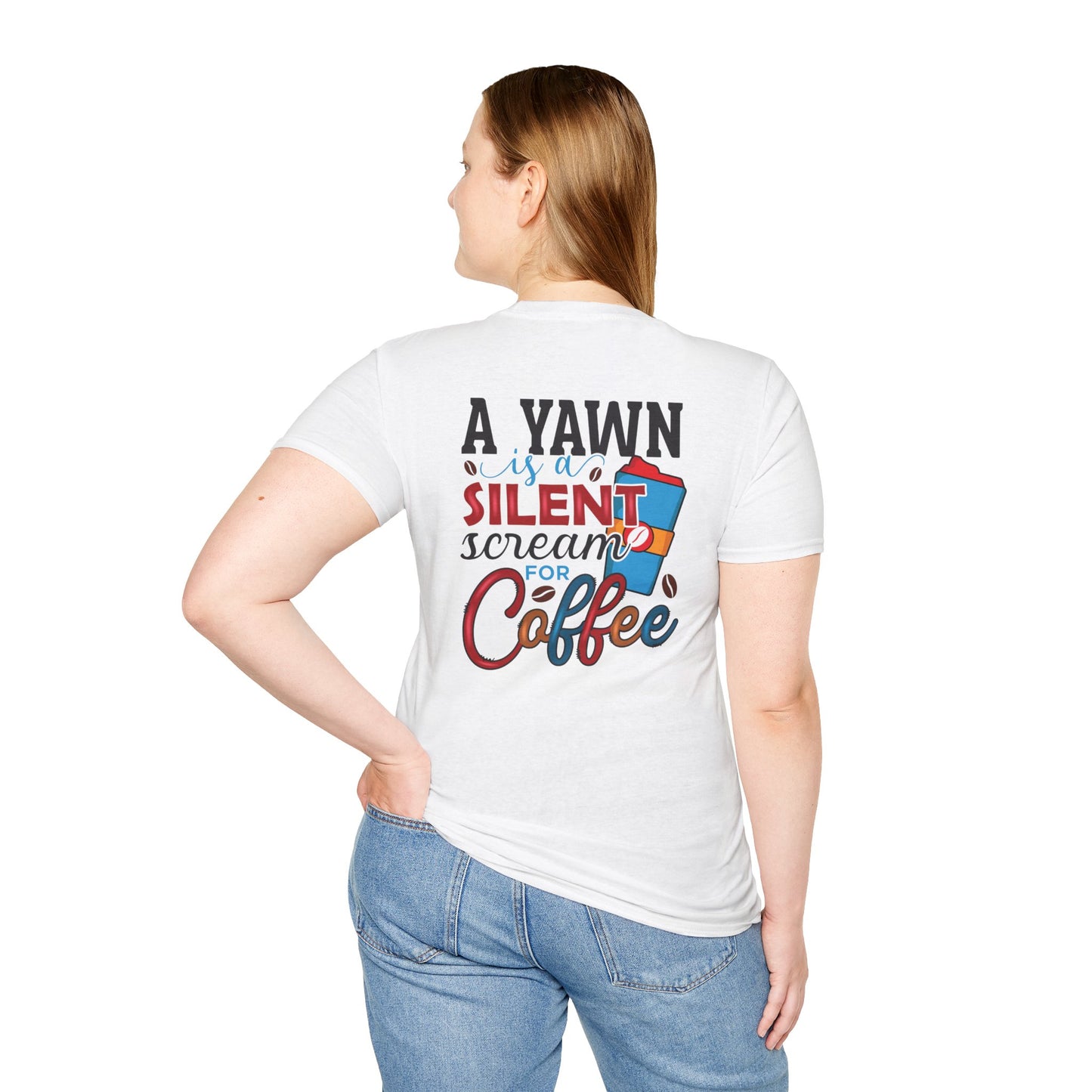 Coffee T-Shirt — “A Yawn Is Just a Silent Scream for Coffee” Graphic Tee