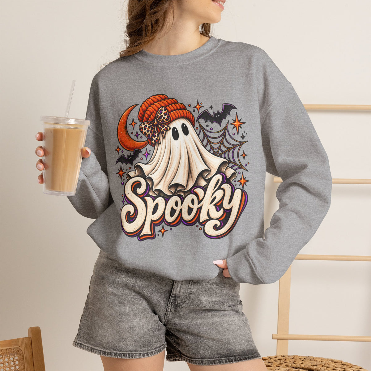 Halloween 'Spooky' Ghost Crewneck Sweatshirt