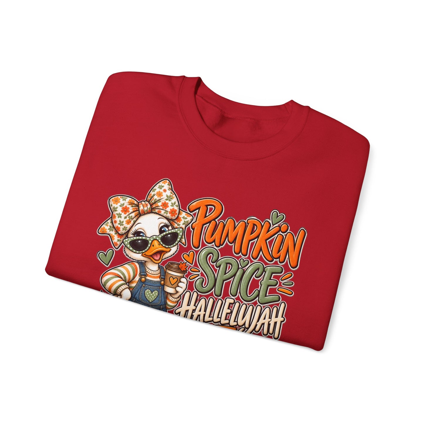 Pumpkin Spice Hallelujah Sweatshirt — Cute Fall Duck Graphic