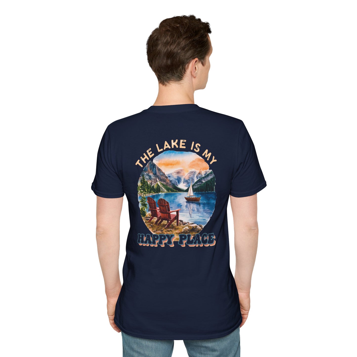 The Lake Is My Happy Place T-Shirt — Colorful Lake View Tee