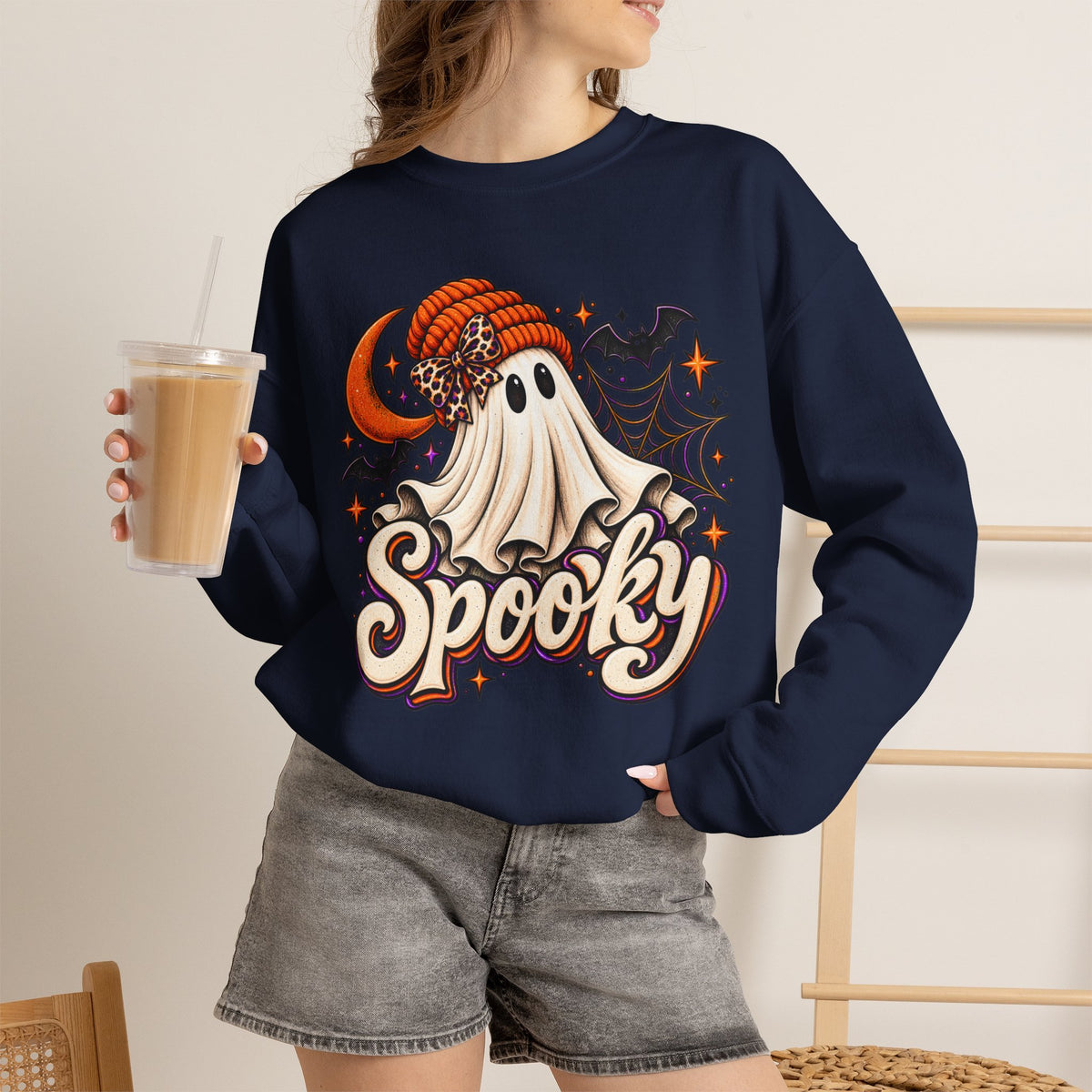 Halloween 'Spooky' Ghost Crewneck Sweatshirt
