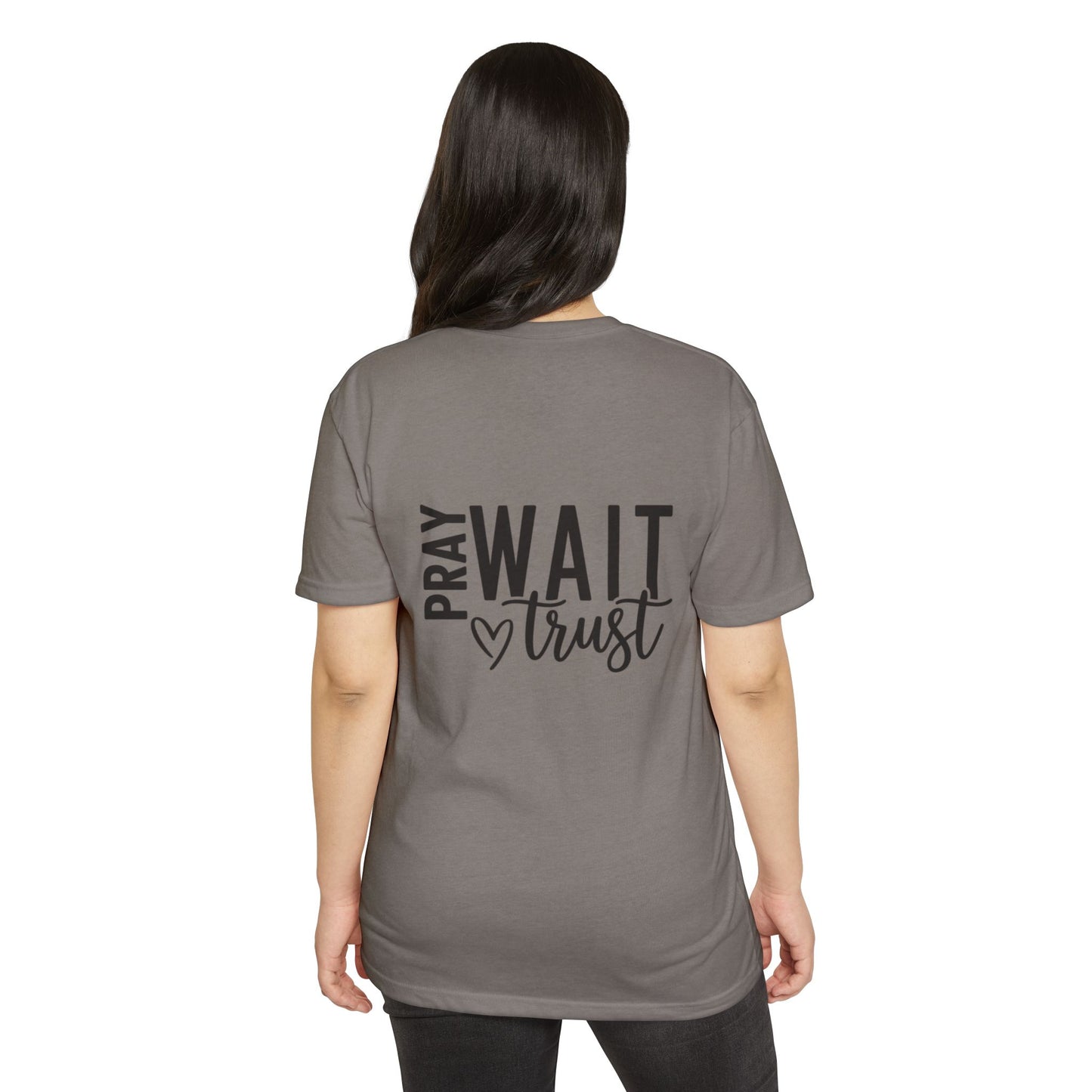 Faith-Based T-Shirt — "Pray, Wait, Trust" Inspirational Tee