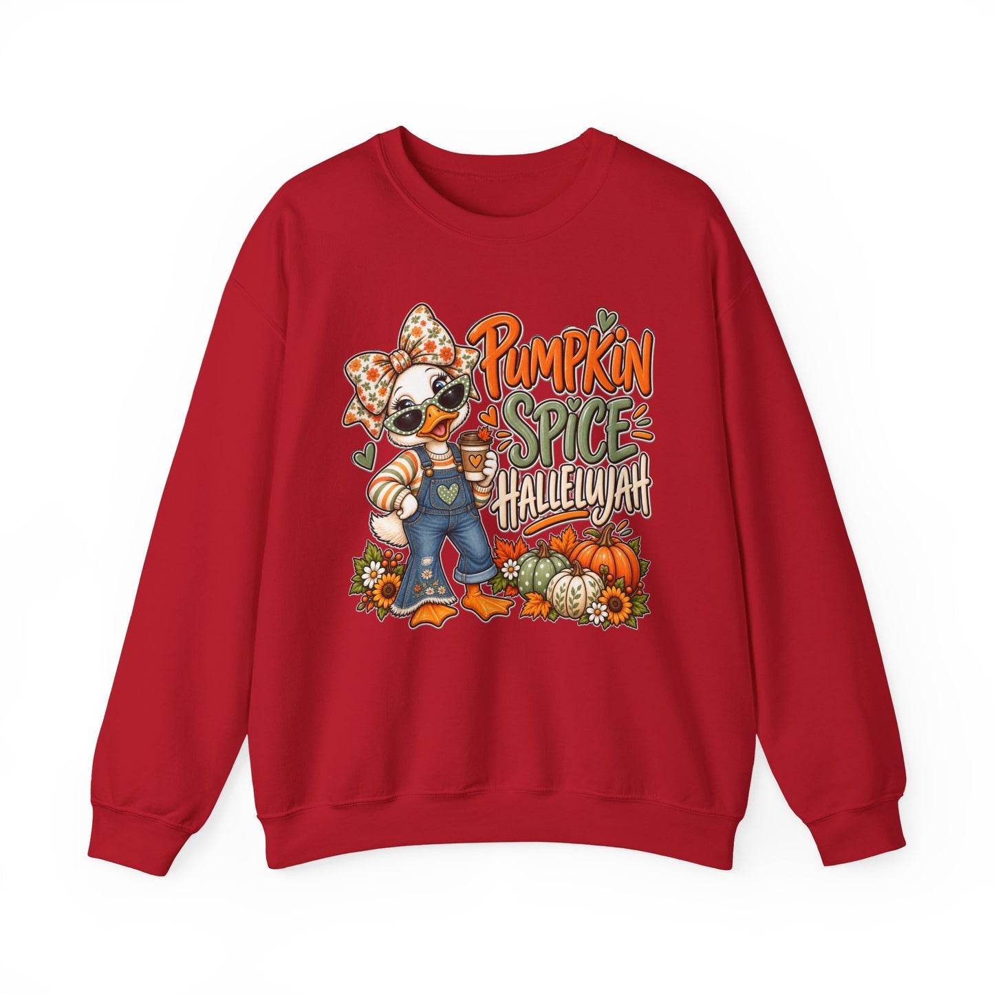 Pumpkin Spice Hallelujah Sweatshirt — Cute Fall Duck Graphic