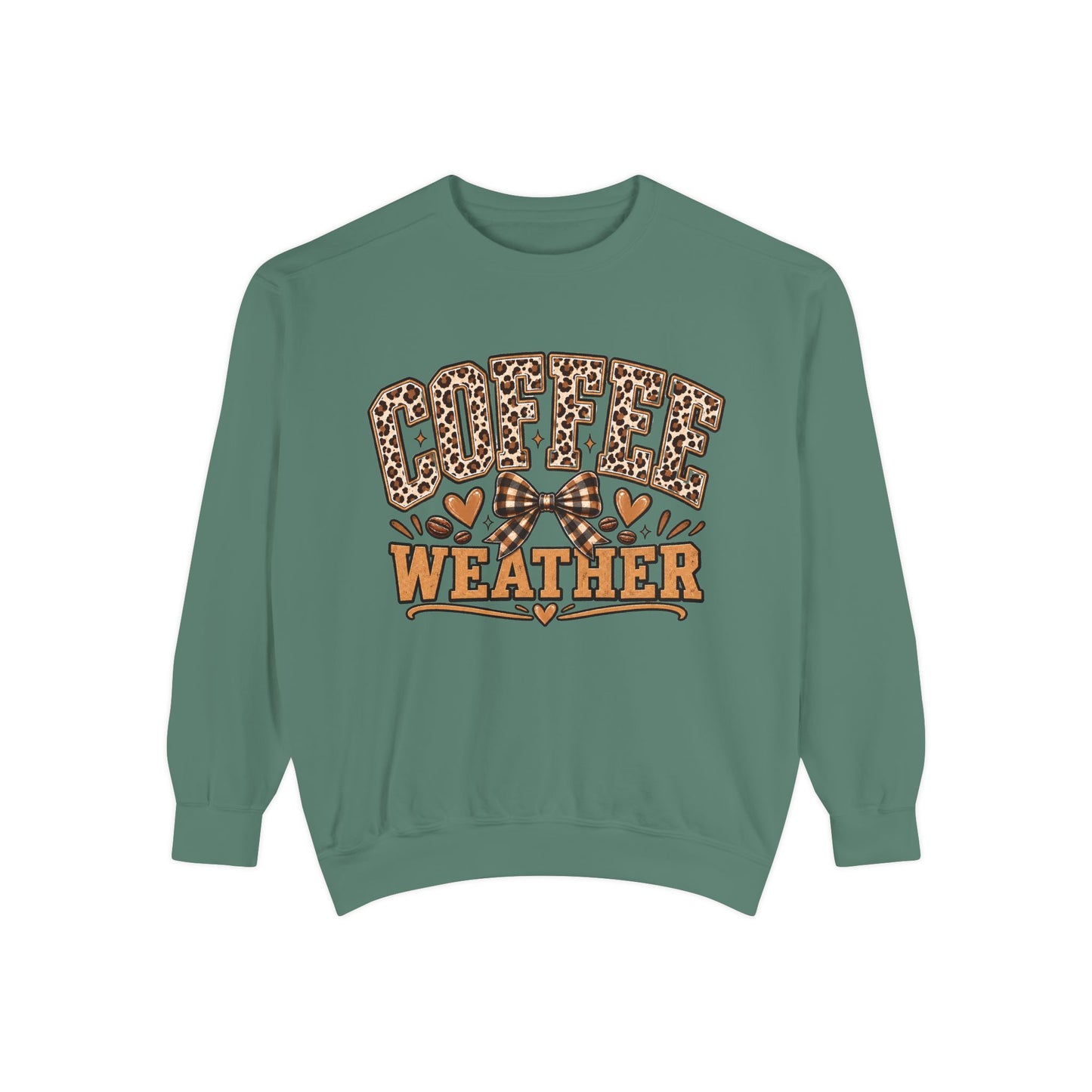 Coffee Weather Sweatshirt | Leopard Print, Hearts, Cozy Fall Tee