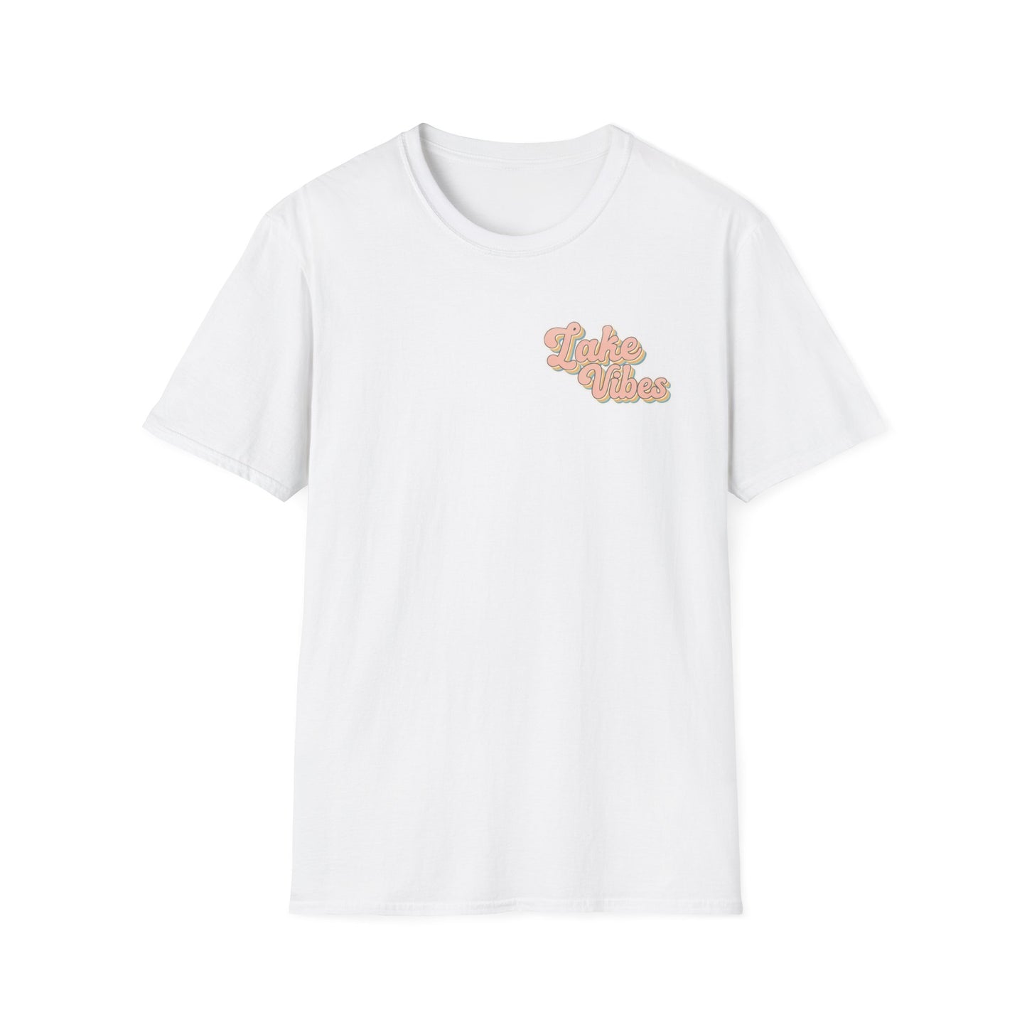 Lake Vibes T-Shirt — Pastel Scenic Watercolor Lake Tee