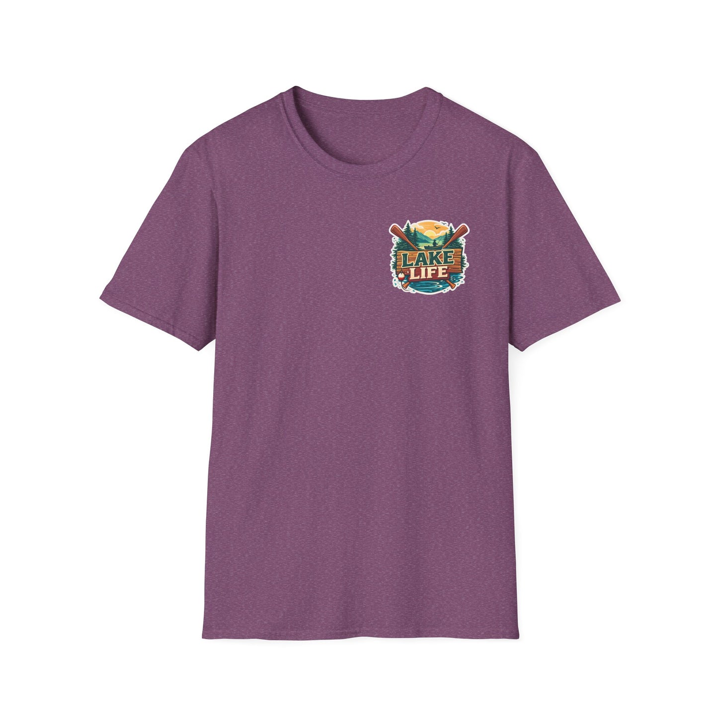 Lake Life T-Shirt — "Life Is Better at the Lake" Boat, Dock & Rocking Chair Design