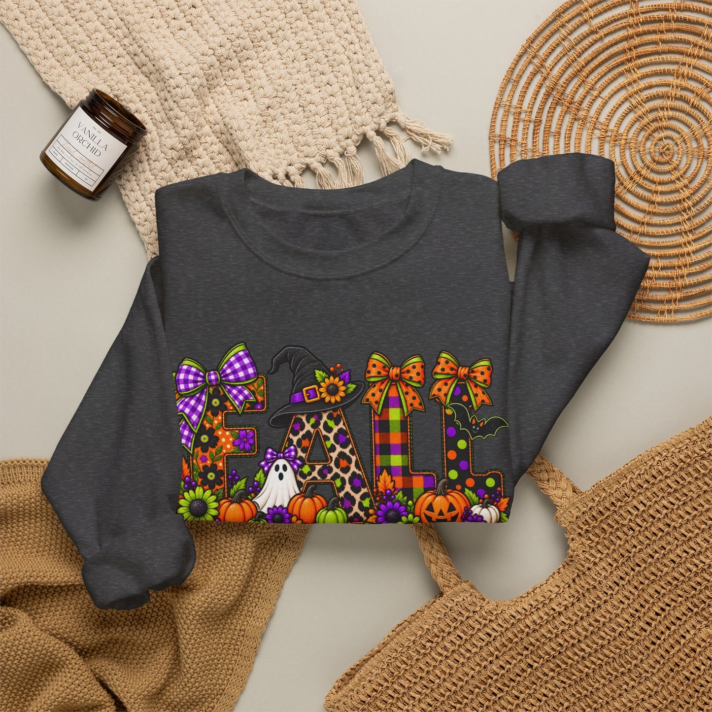Halloween Fall Crewneck Sweatshirt — Cute Spooky Fall Graphic