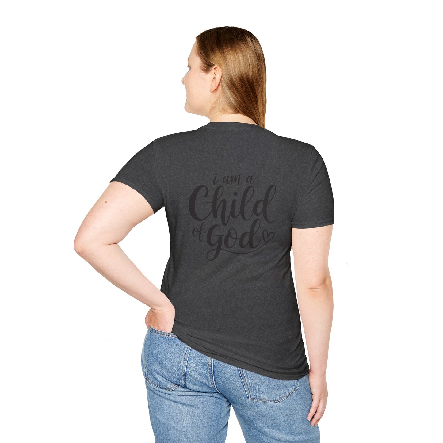 Christian Heart Cross T-Shirt — Small Faith Logo Chest Tee