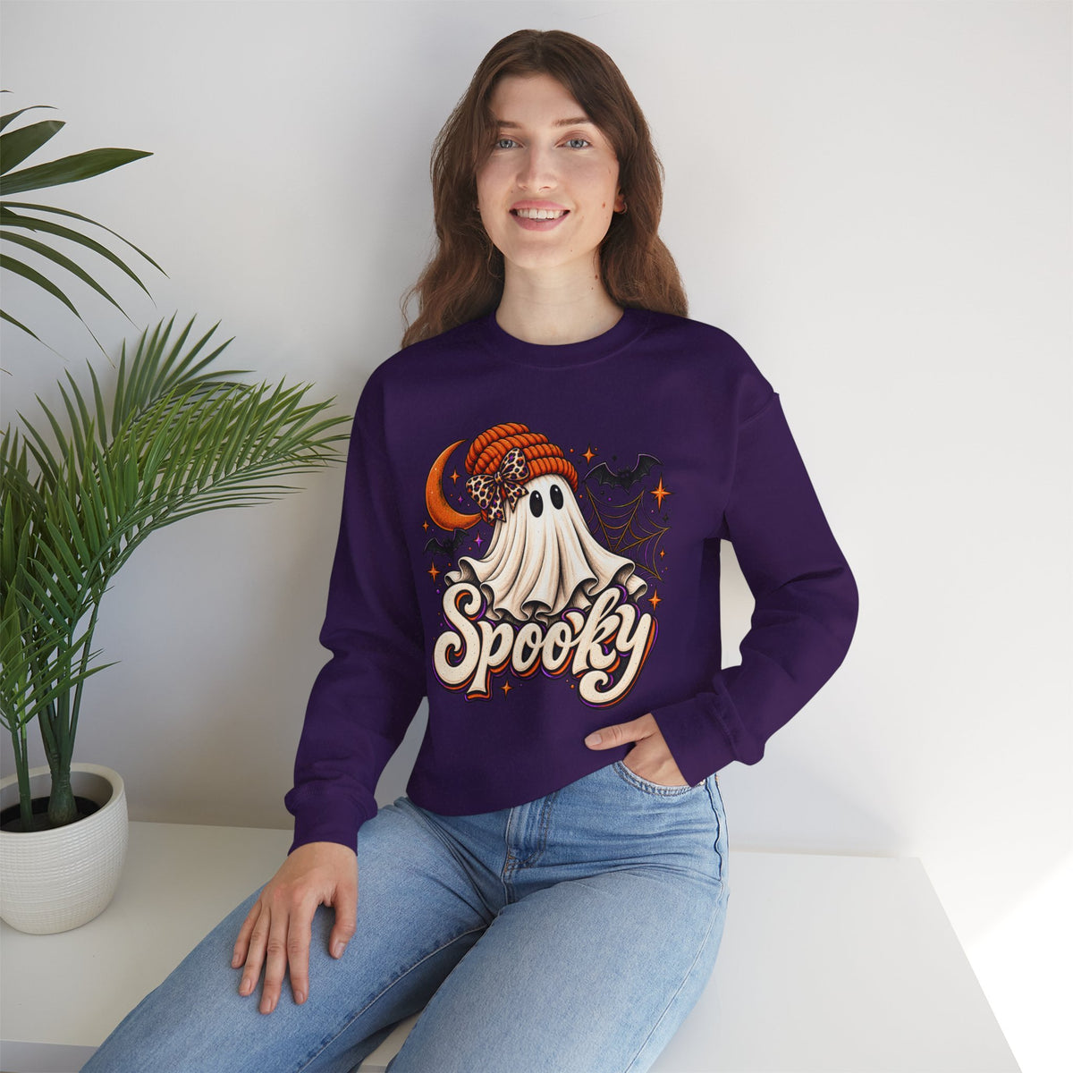 Halloween 'Spooky' Ghost Crewneck Sweatshirt