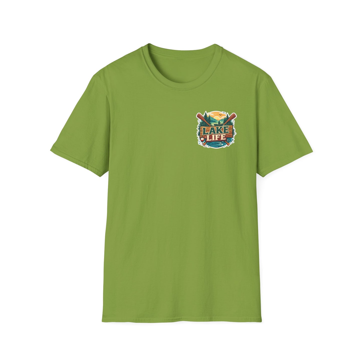 Lake Life T-Shirt — "Life Is Better at the Lake" Boat, Dock & Rocking Chair Design