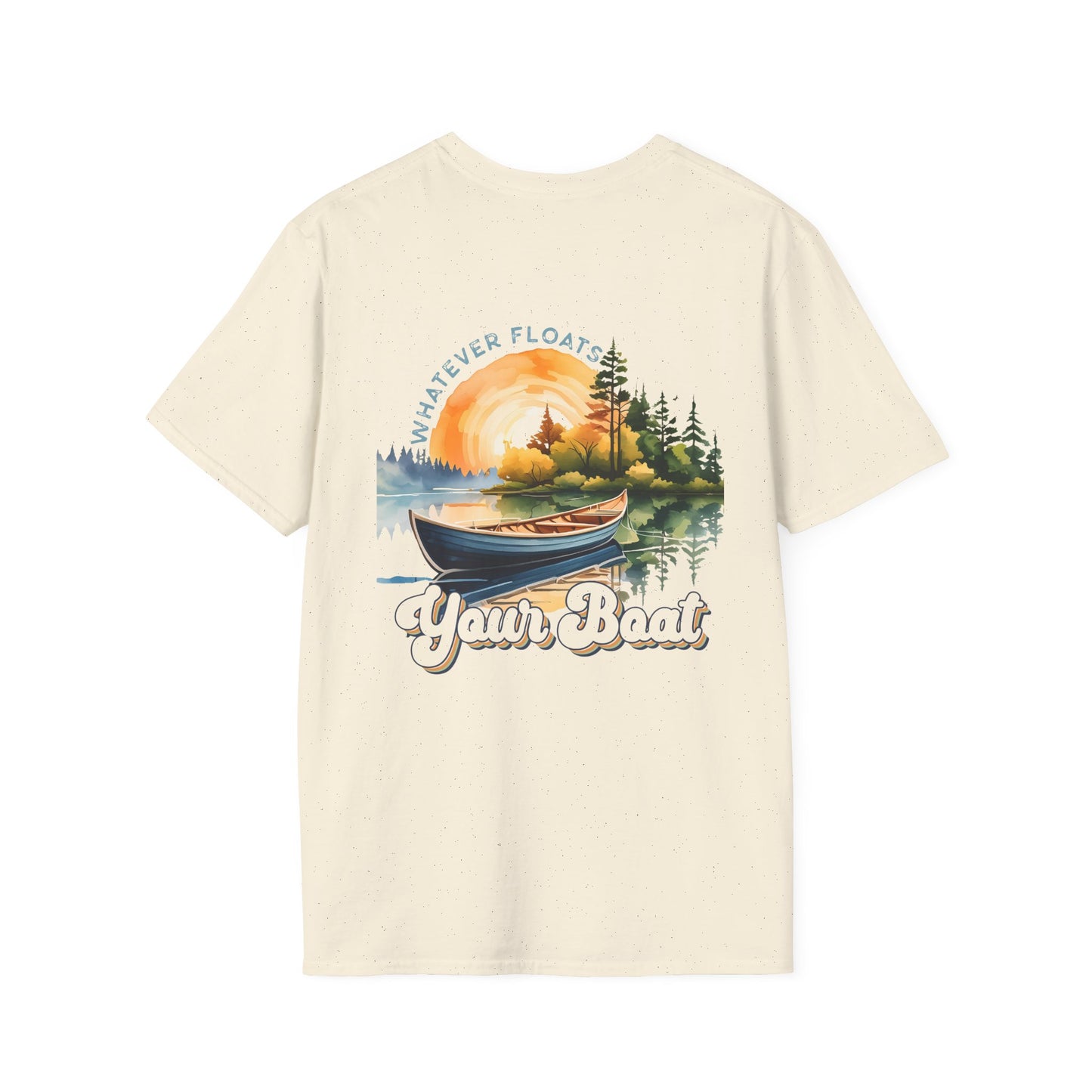 Boat Graphic T-Shirt — 'Whatever Floats Your Boat' Vintage Lake Sunset Tee