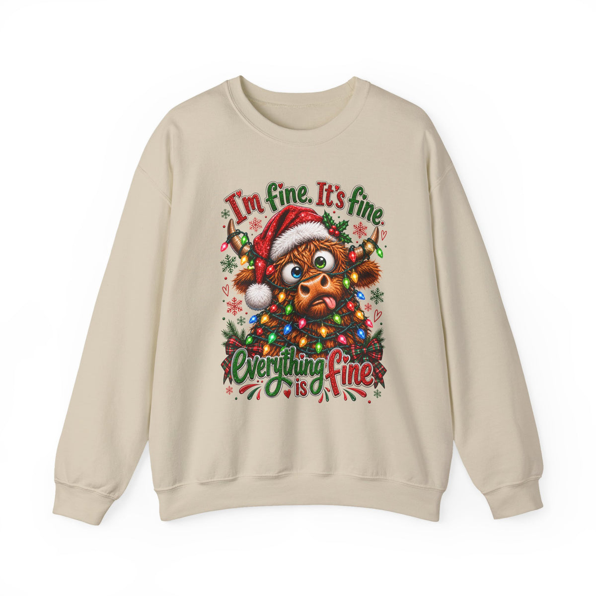 I’m Fine It’s Fine Everything Is Fine Sloth Christmas Sweatshirt