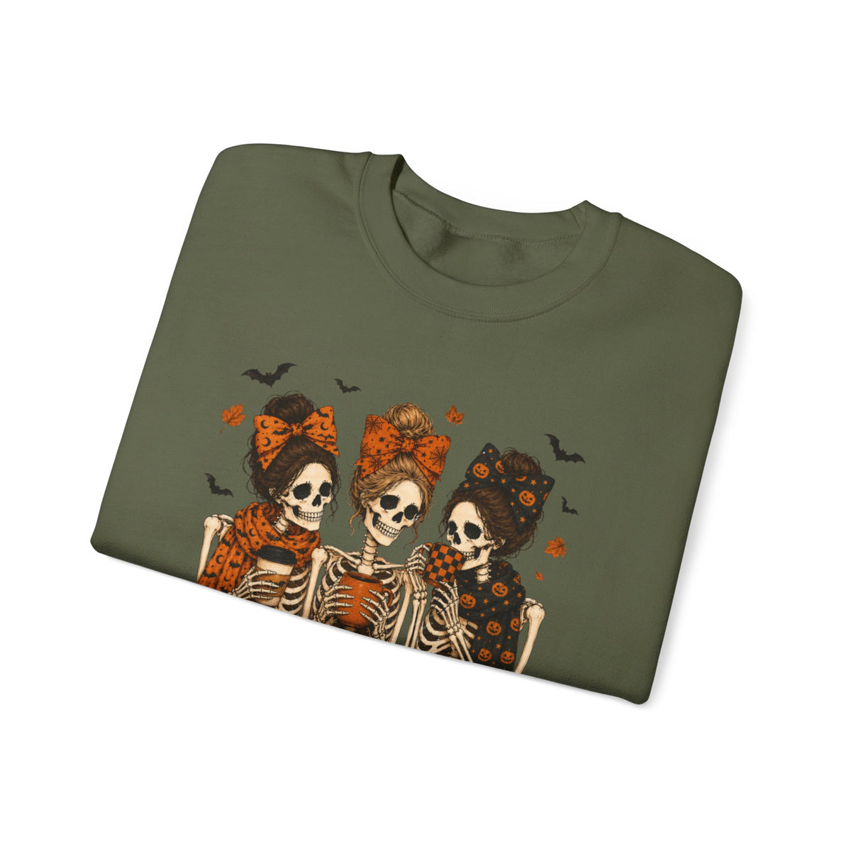Skeleton Sisters Crewneck Sweatshirt — Halloween Day of the Dead Gothic Graphic