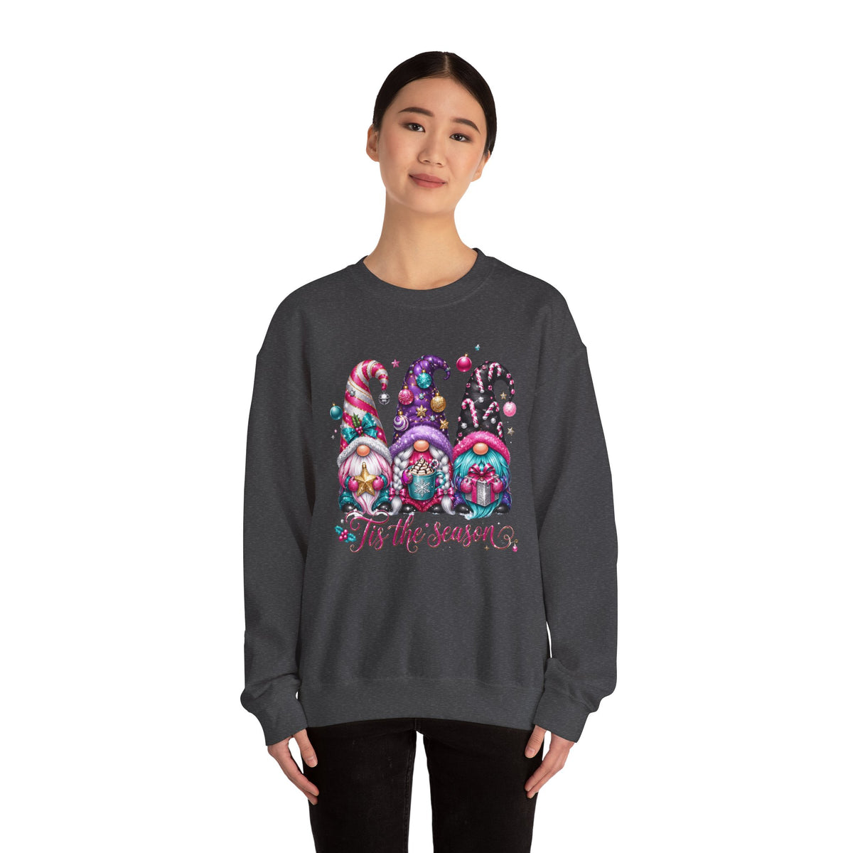 Christmas Gnome Sweatshirt - 'Tis the Season Holiday Crewneck