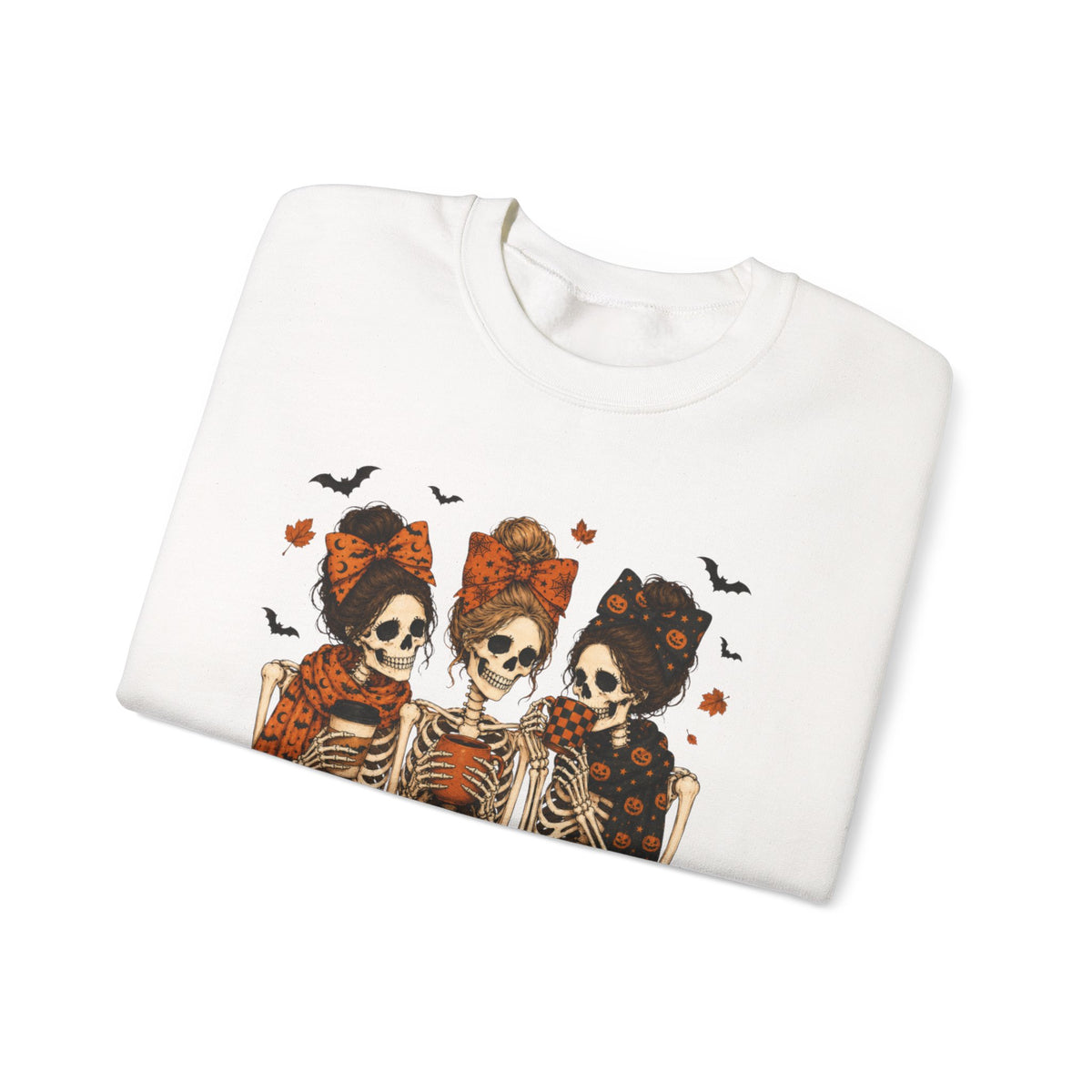 Skeleton Sisters Crewneck Sweatshirt — Halloween Day of the Dead Gothic Graphic