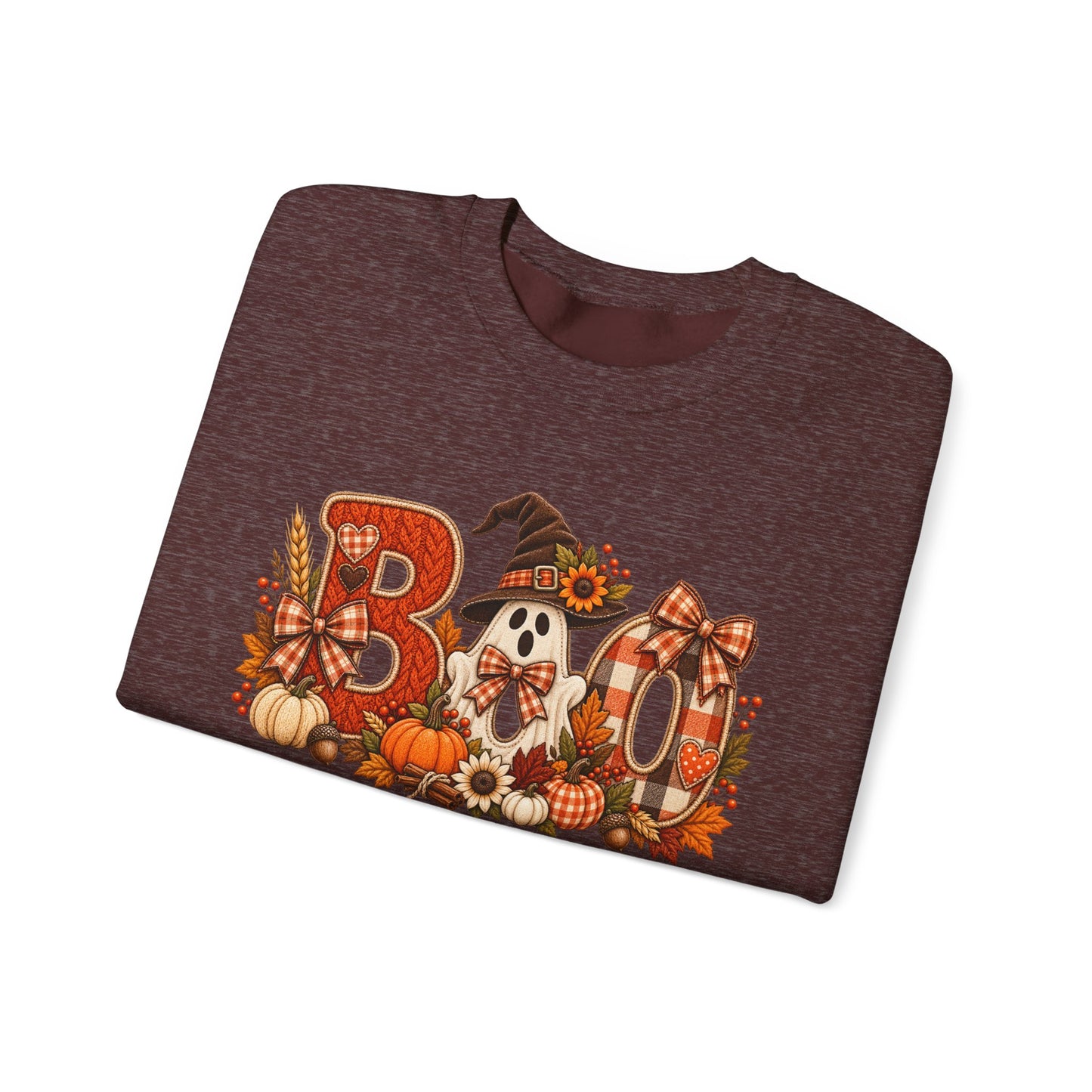 Halloween 'Boo' Crewneck Sweatshirt — Cute Autumn Ghost Pumpkin Design