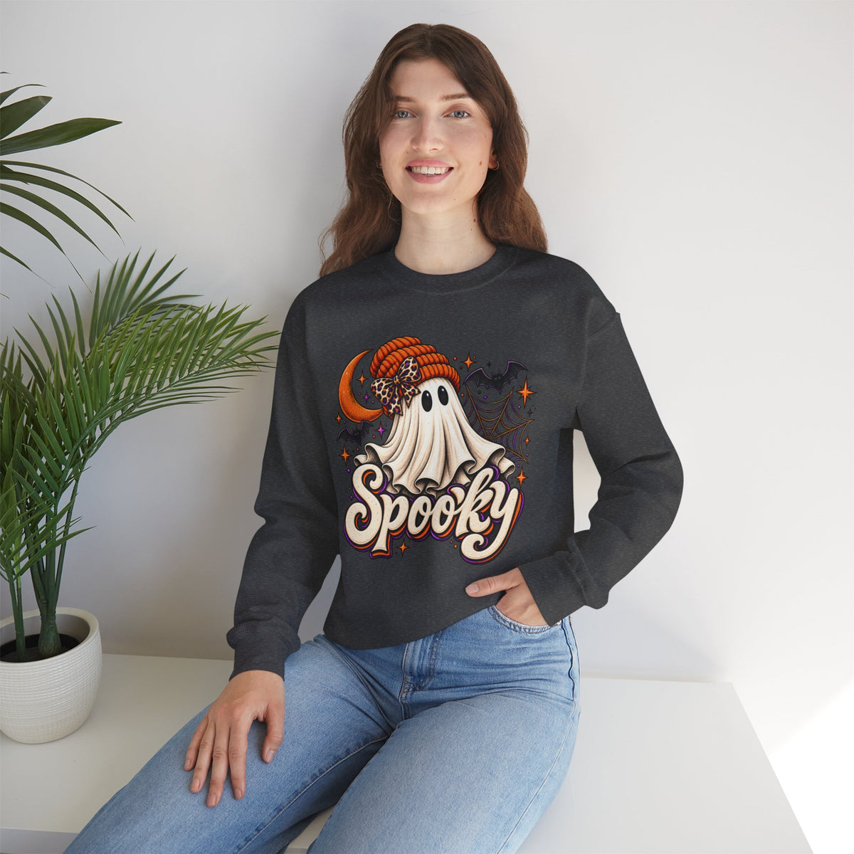 Halloween 'Spooky' Ghost Crewneck Sweatshirt