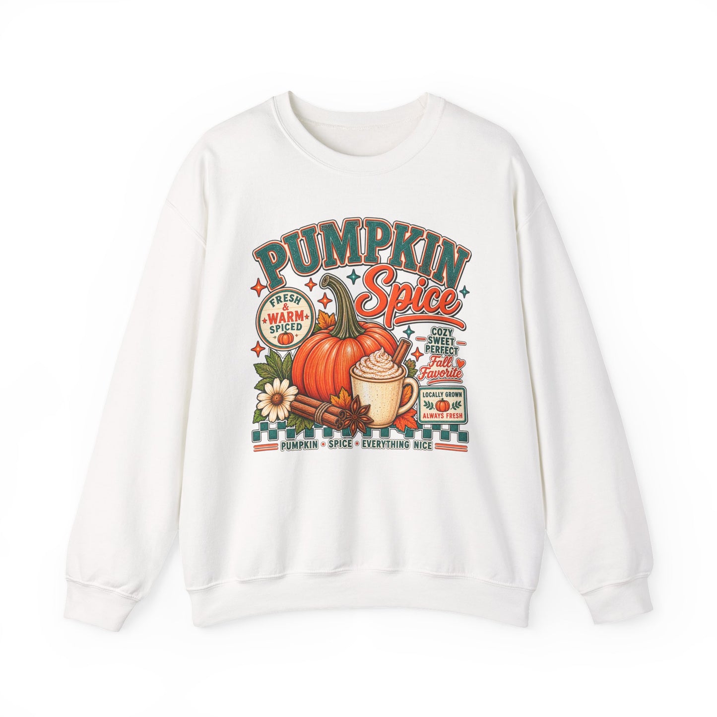 Pumpkin Spice Fall Sweatshirt — Cozy Pumpkin Latte Autumn Graphic