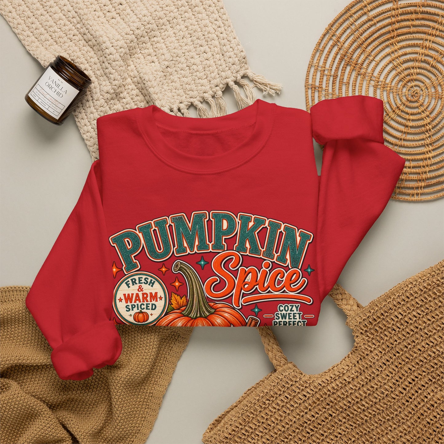 Pumpkin Spice Fall Sweatshirt — Cozy Pumpkin Latte Autumn Graphic