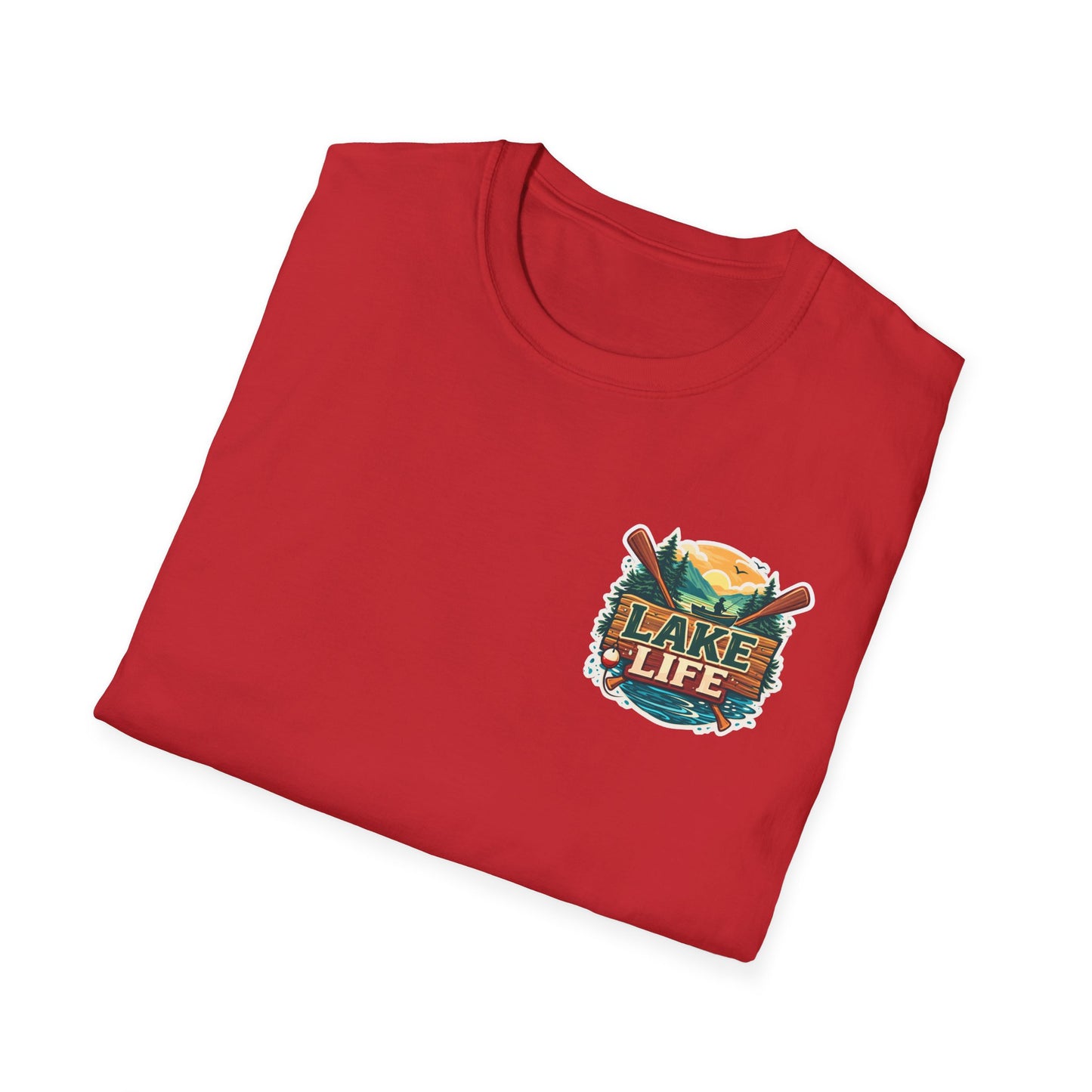 Lake Life T-Shirt — "Life Is Better at the Lake" Boat, Dock & Rocking Chair Design