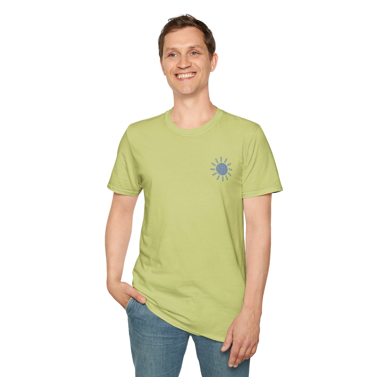 Sunshine & Lake Water Sunset T-Shirt — Boat on Lake View
