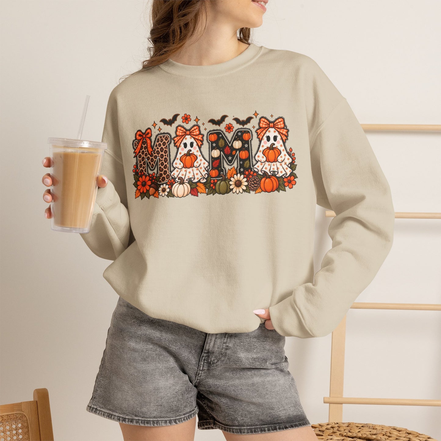 Mom Crewneck Sweatshirt — Floral Corgi Mom Graphic Pullover