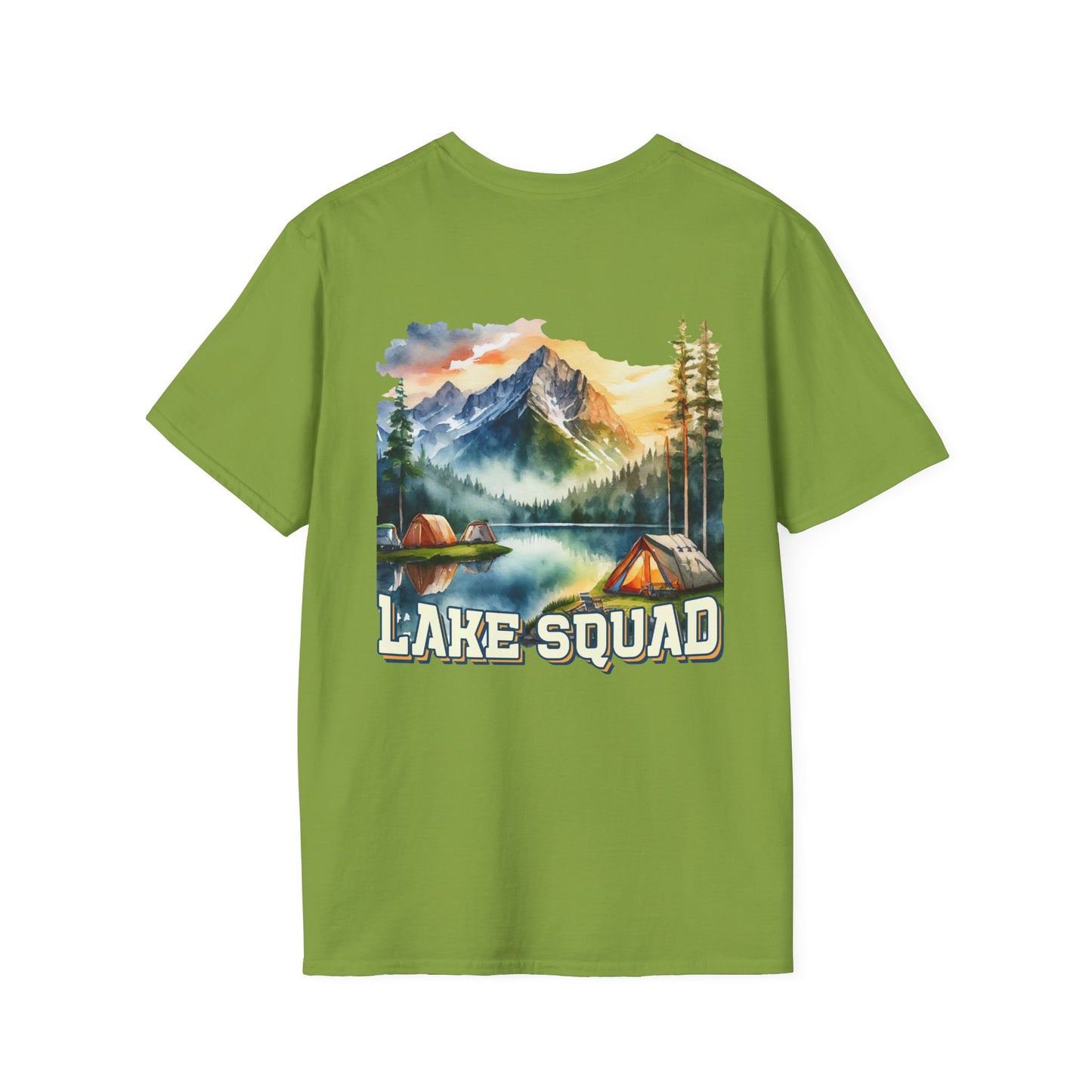 Lake Squad Camping T-Shirt — Scenic Mountain & Tent Outdoors Tee