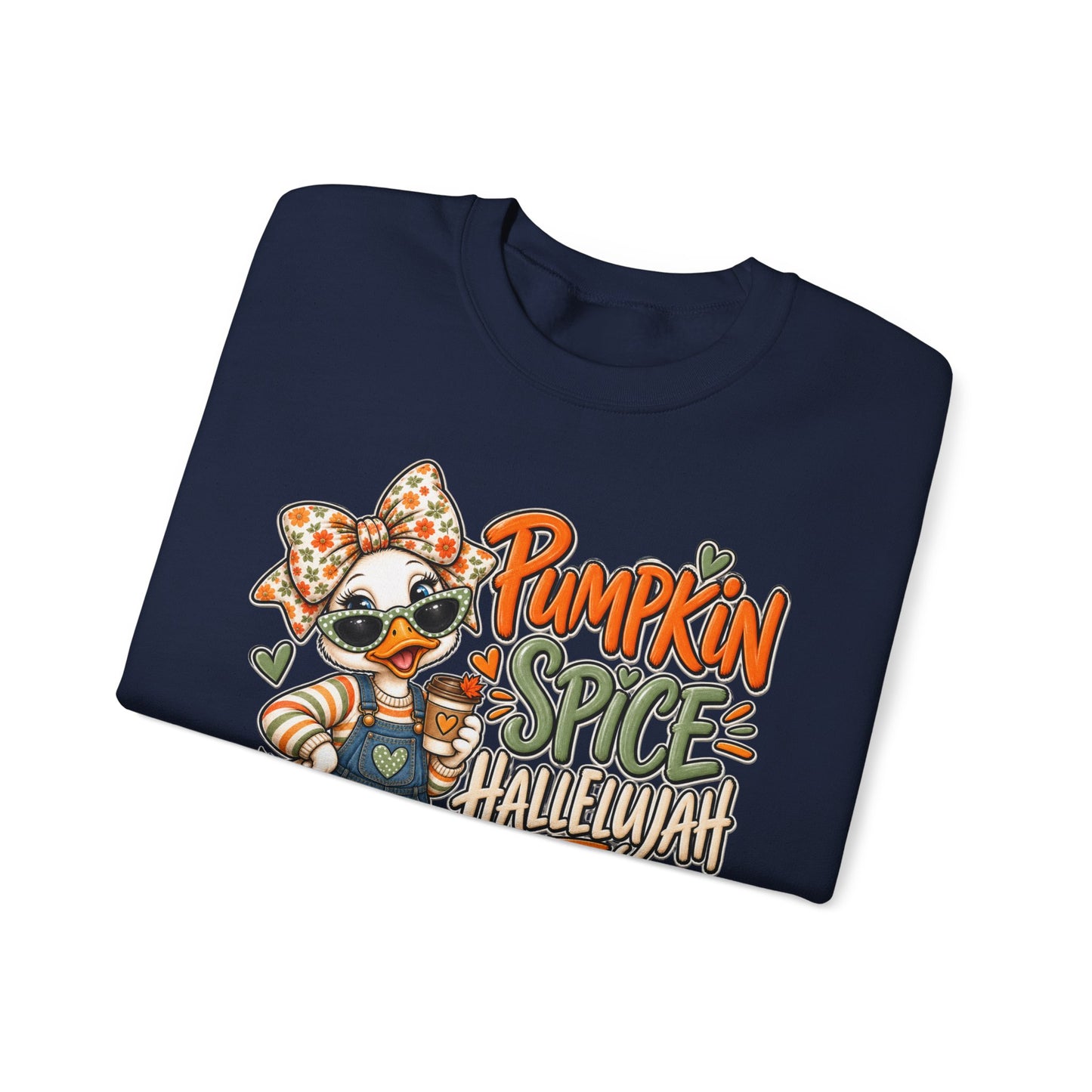 Pumpkin Spice Hallelujah Sweatshirt — Cute Fall Duck Graphic