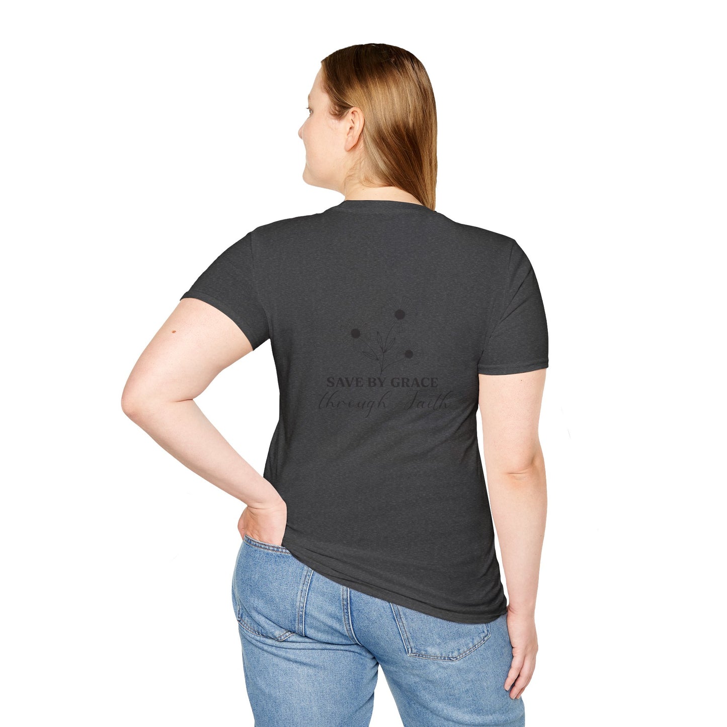 Heart & Cross Minimalist T-Shirt — Small Chest Faith Logo