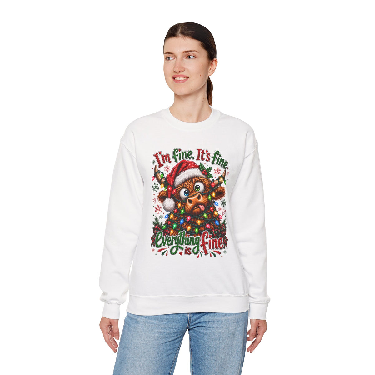 I’m Fine It’s Fine Everything Is Fine Sloth Christmas Sweatshirt