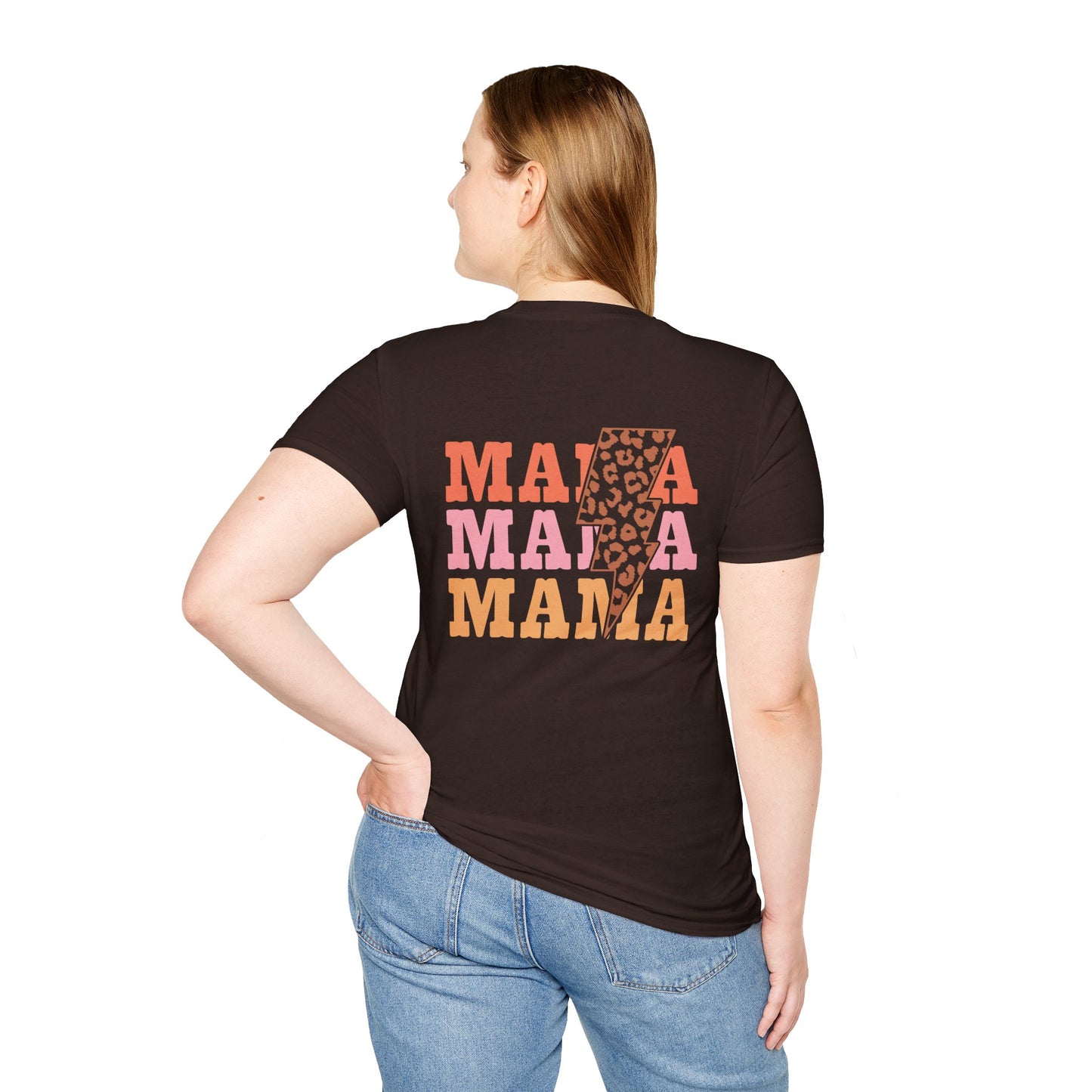 Mama Lightning Bolt Shirt, Retro Leopard Mama Tee, Trendy Mom Graphic Tee, Cool Mom Shirt, Gift for Mom, Neutral Aesthetic Tee