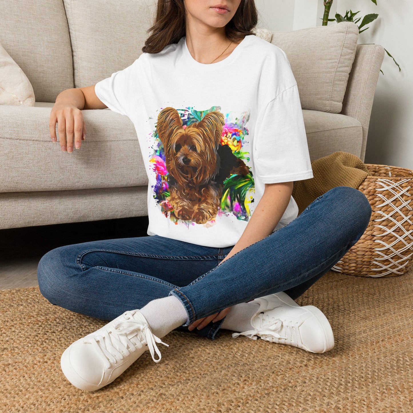 Yorkshire Terrier Art T-Shirt — Colorful Watercolor Yorkie Tee